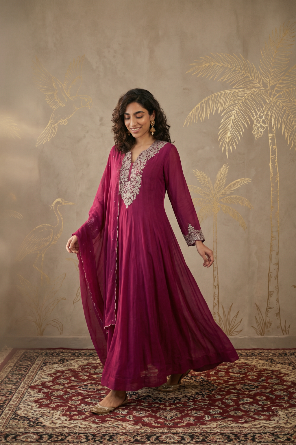 Maroon Anarkali Suit