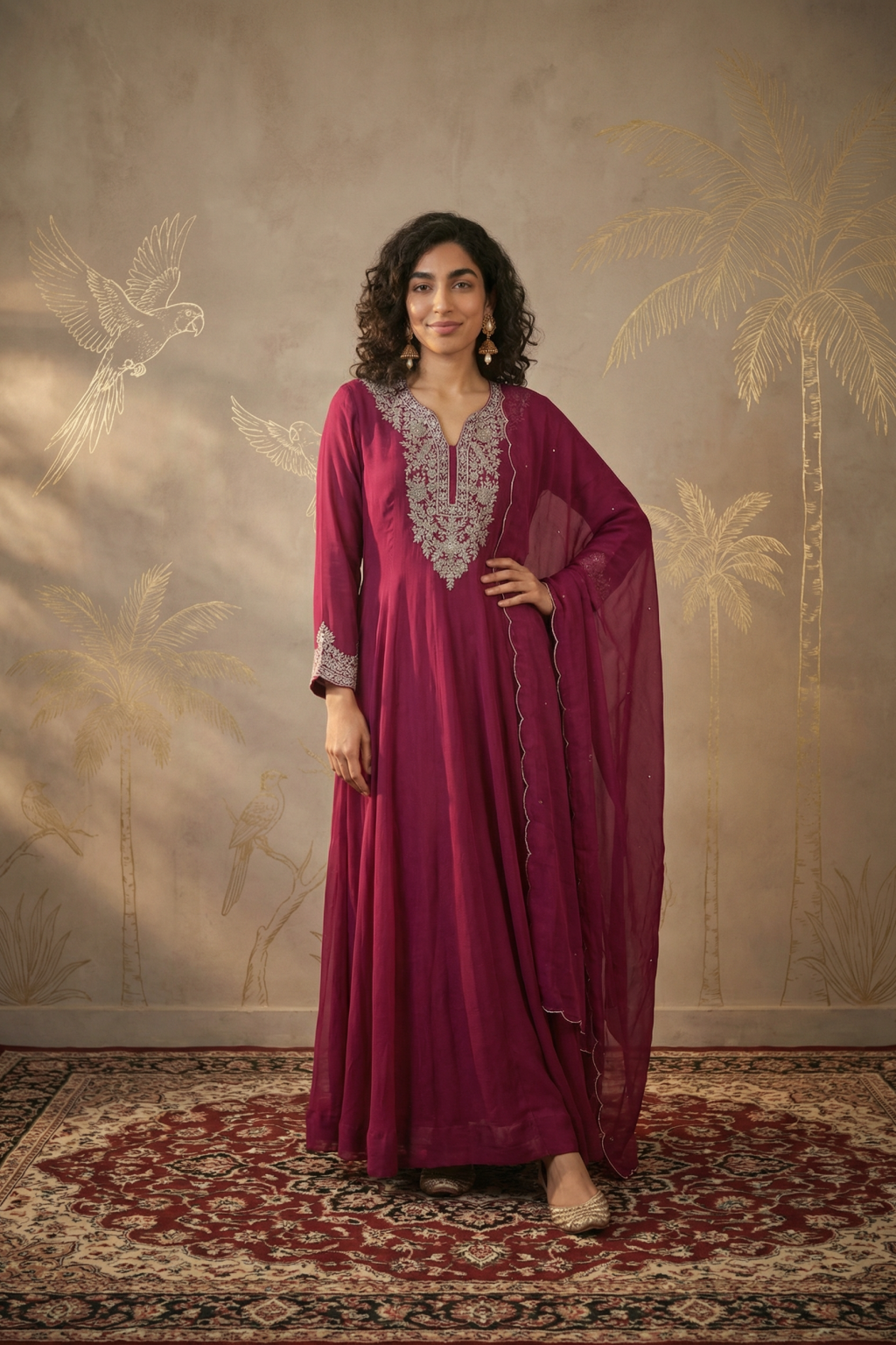 Maroon Anarkali Suit