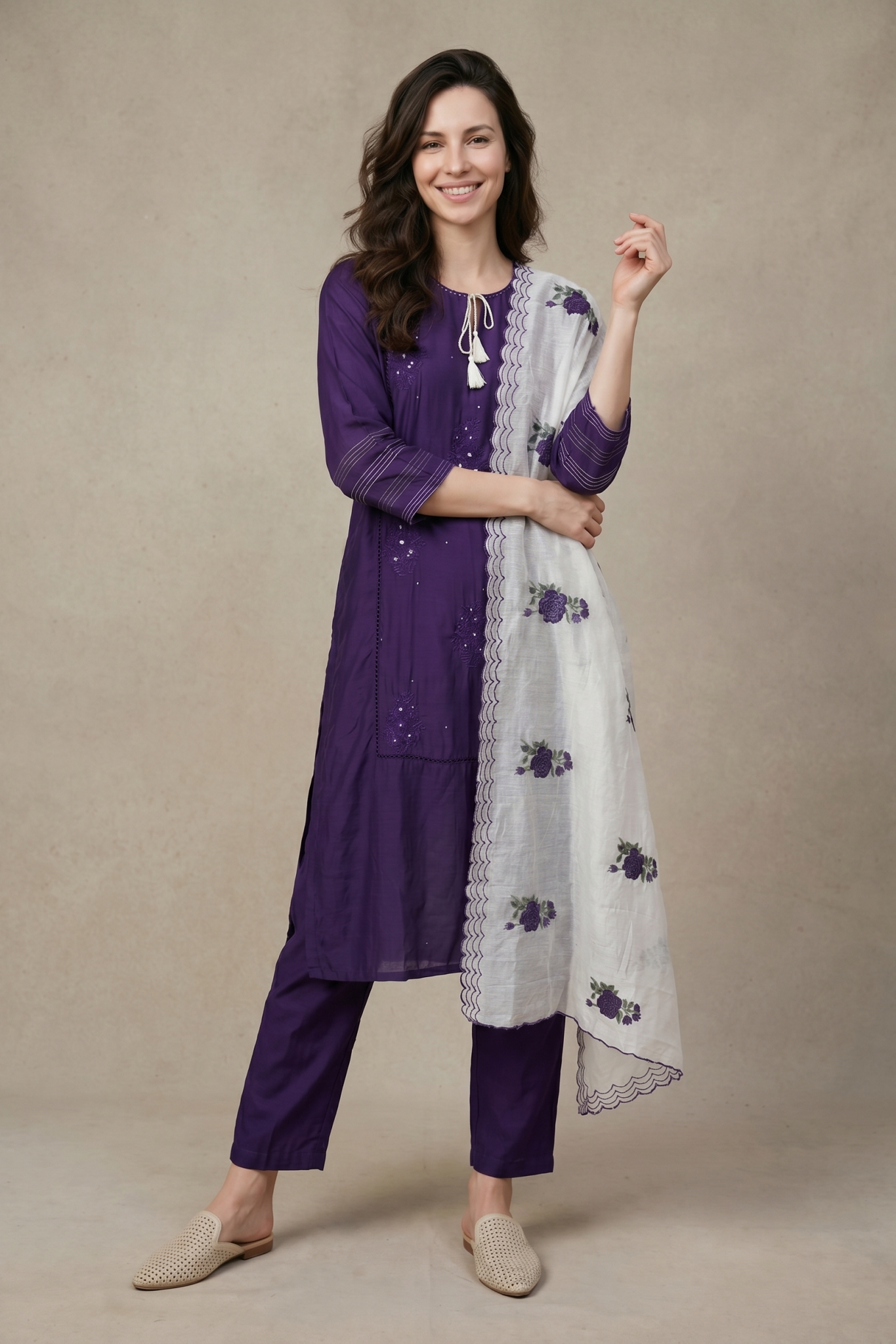 Navy Blue Cotton Salwar Set
