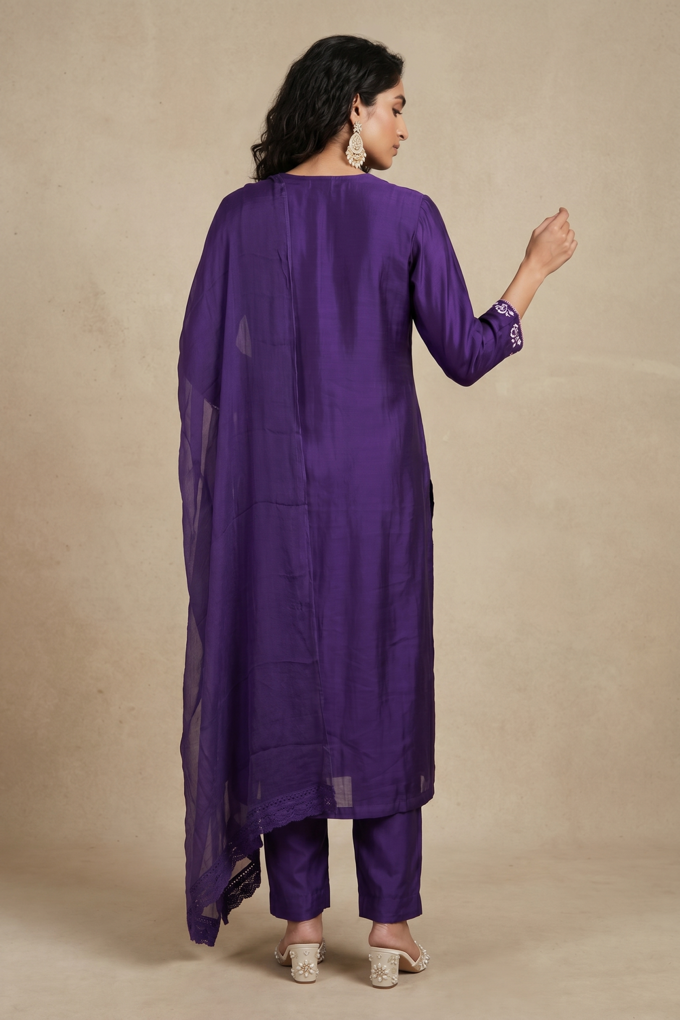 Royal Purple Mulmul Cotton Salwar Set