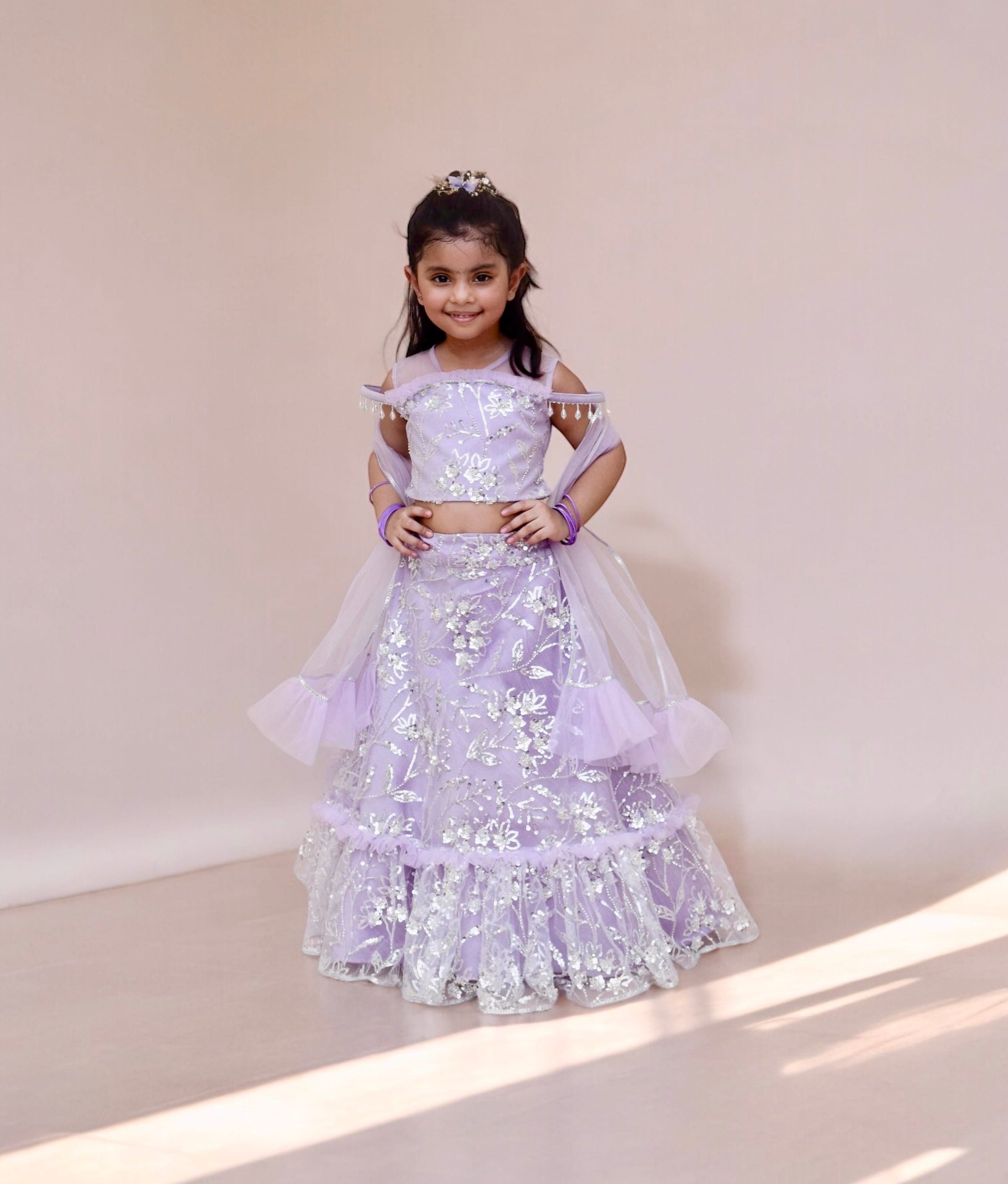 Lilac lehenga Choli Set