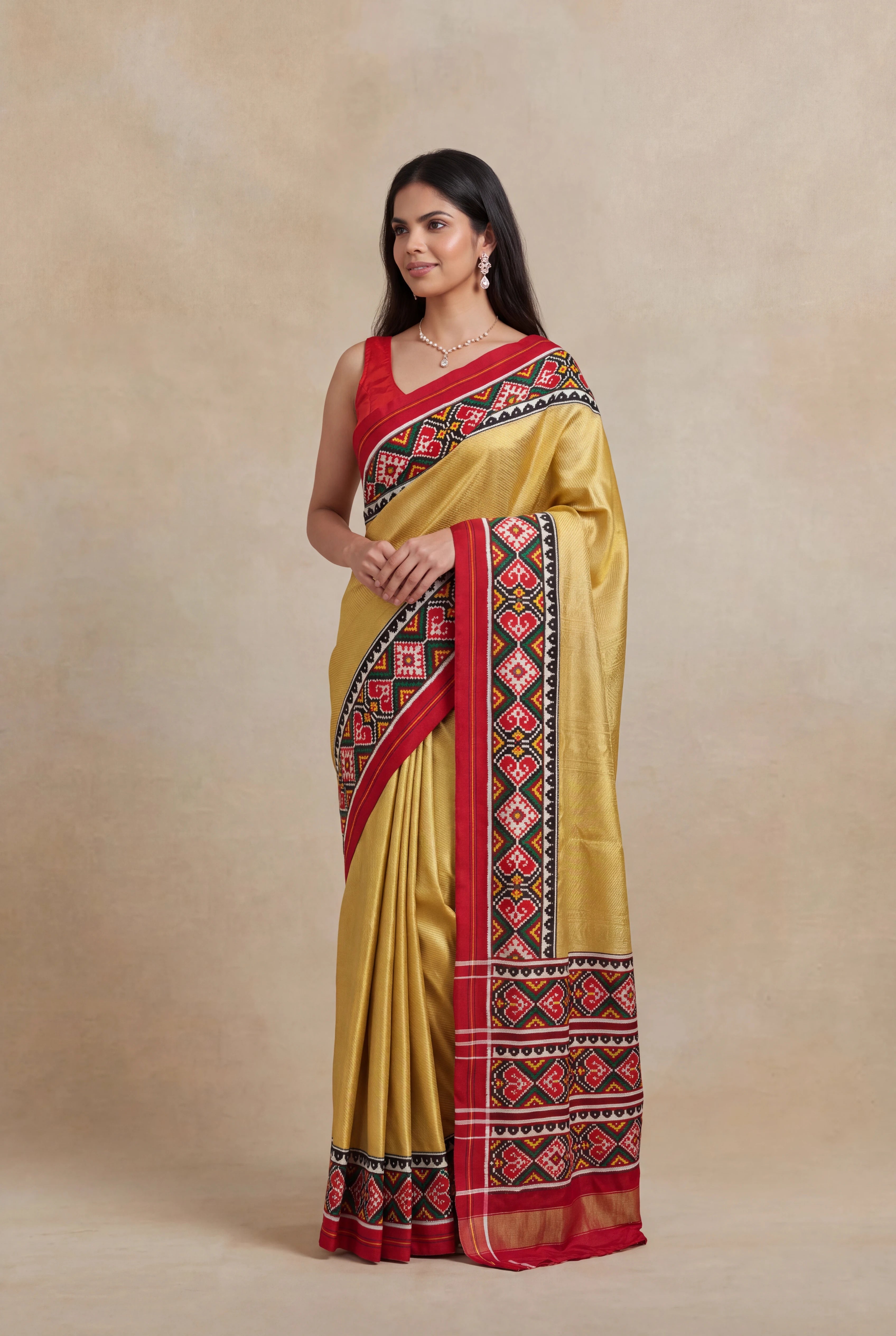 Gold Kanchivaram Silk Fusion Saree