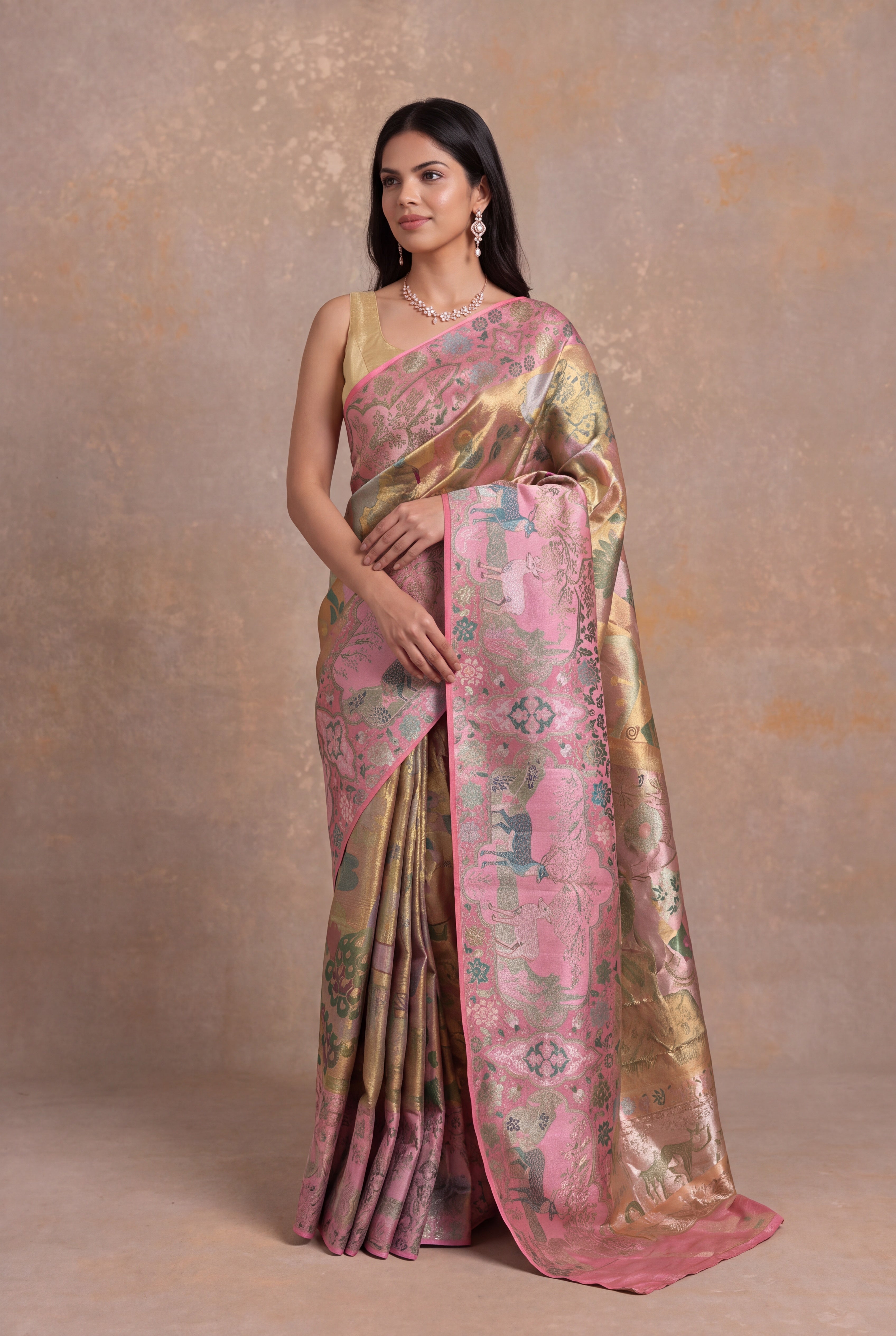 Gold Kanchivaram Tissue Silk Saree