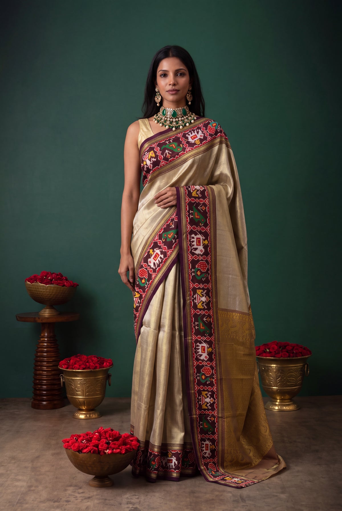 Gold Kanchivaram Tissue Silk