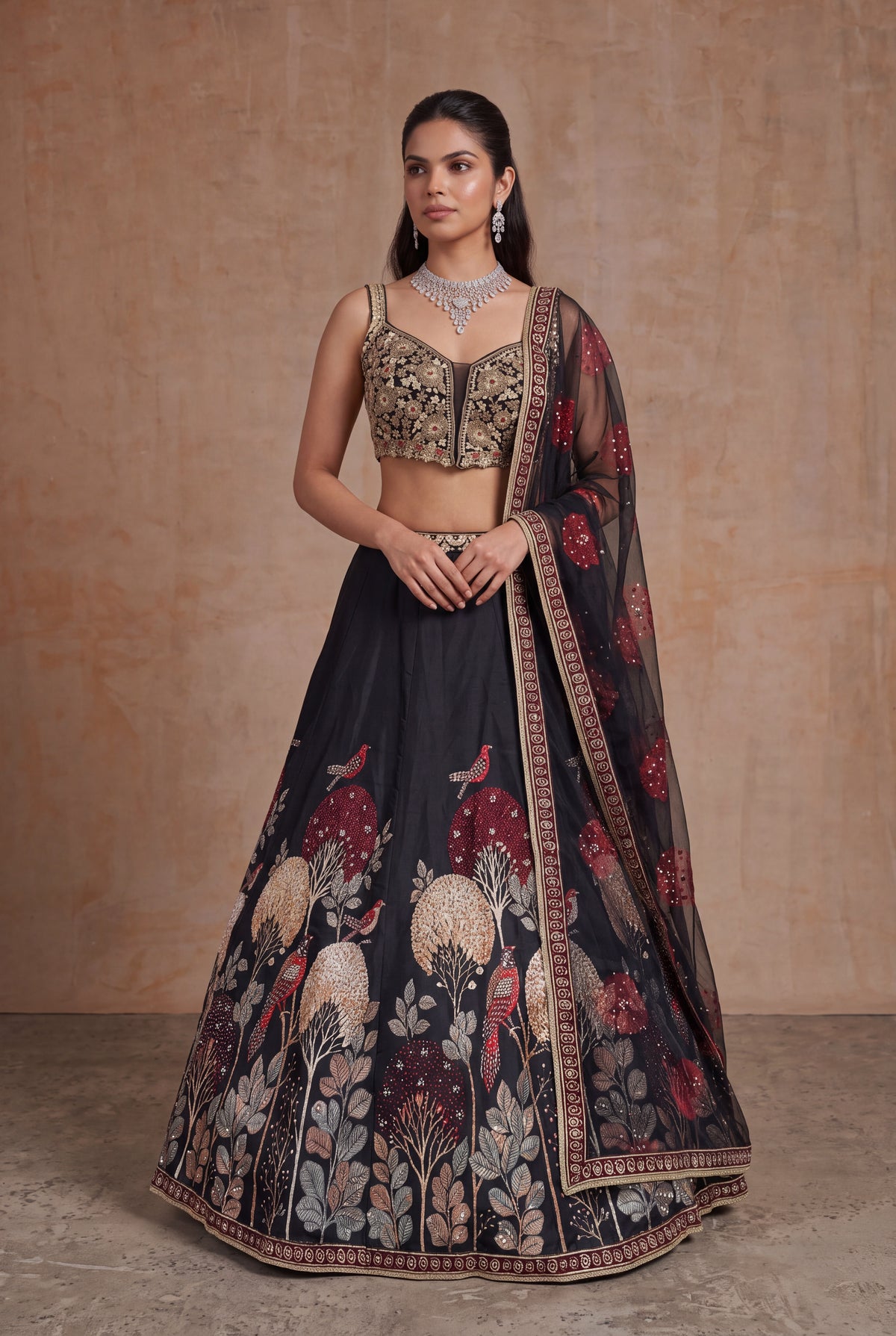 Black Silk Lehenga