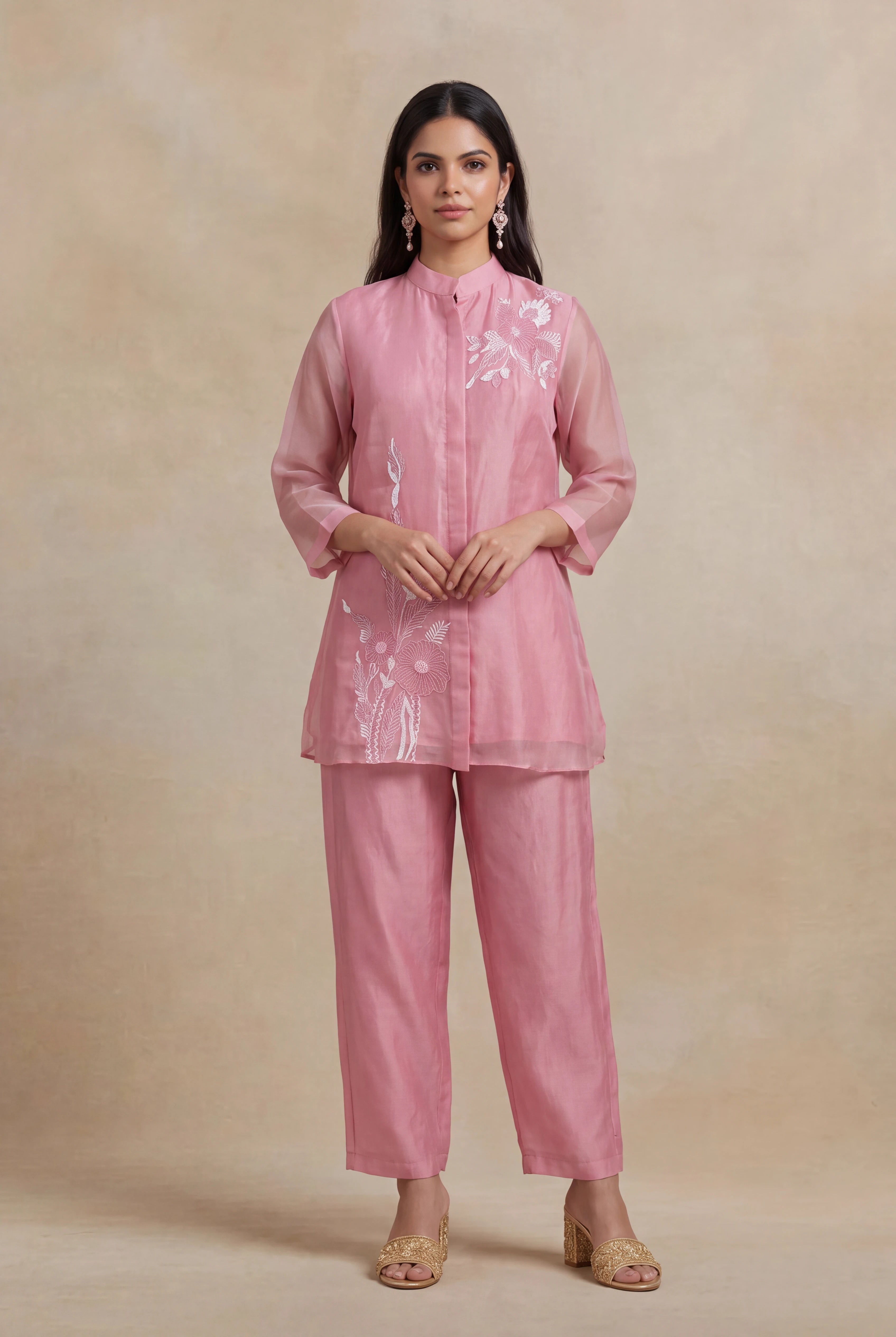 Pink Organza Co-ord Set