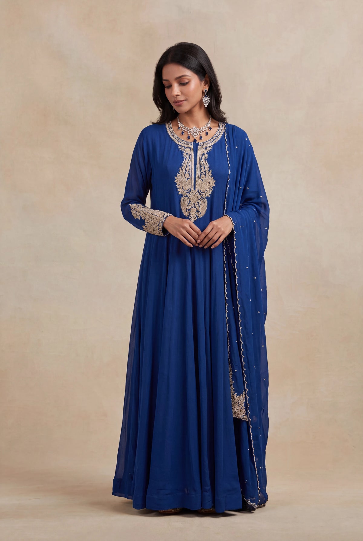 Royal Blue Georgette Anarkali Suit