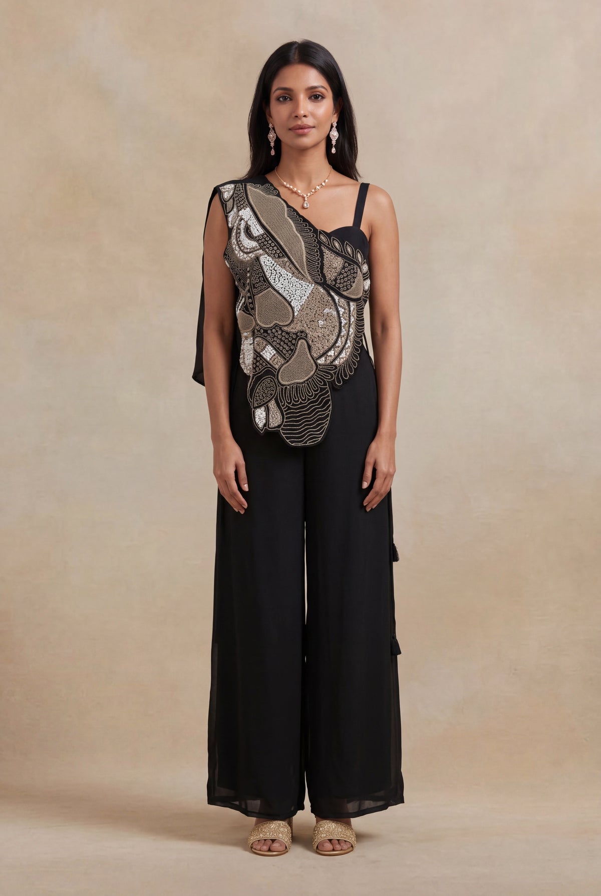Black One-Shoulder Jumpsuit