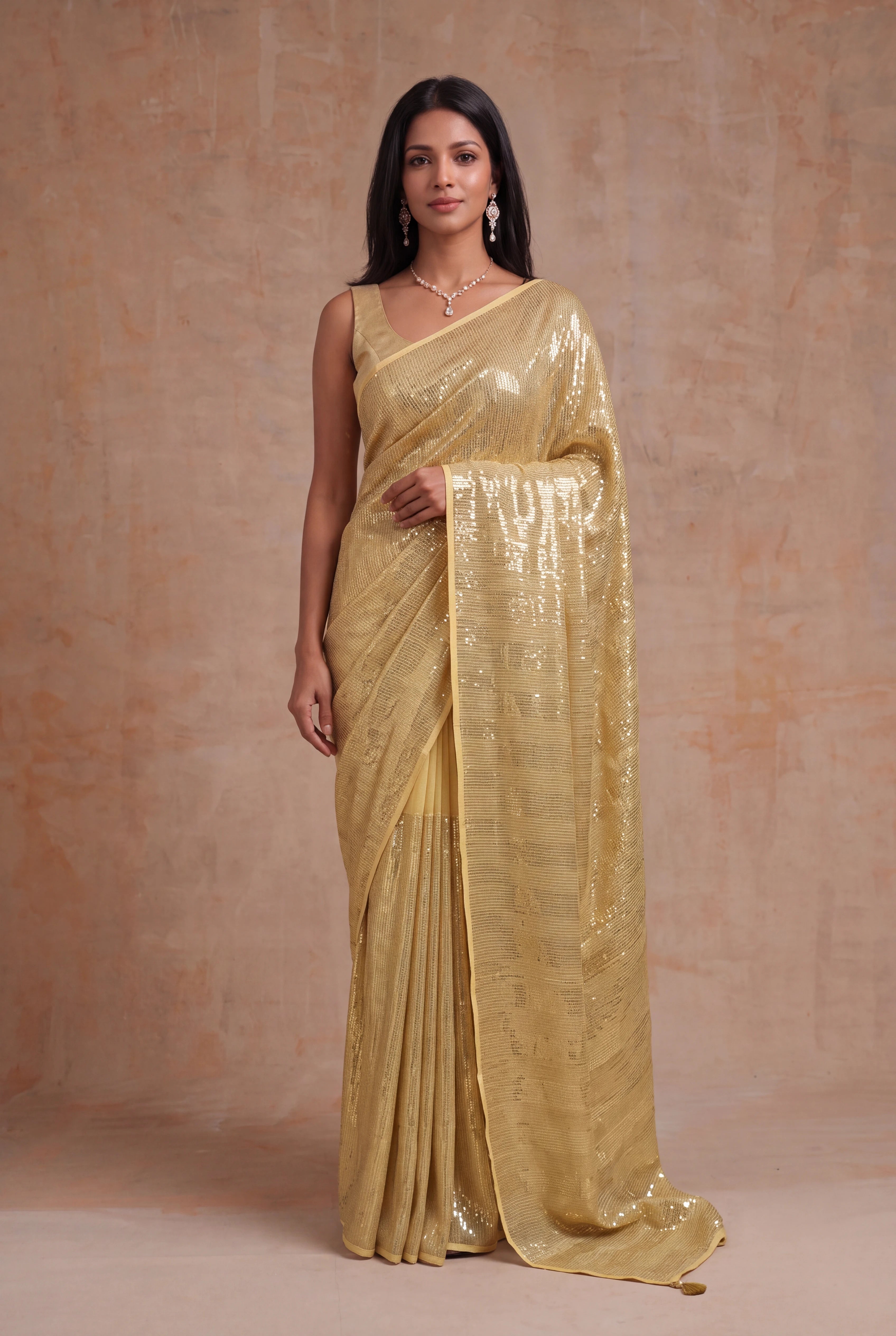 Yellow Georgette Saree
