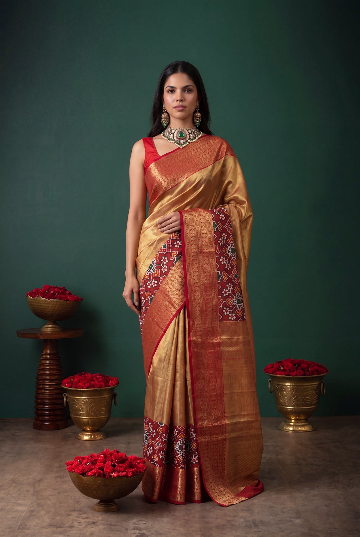 Gold Kanchivaram Tissue Silk Saree