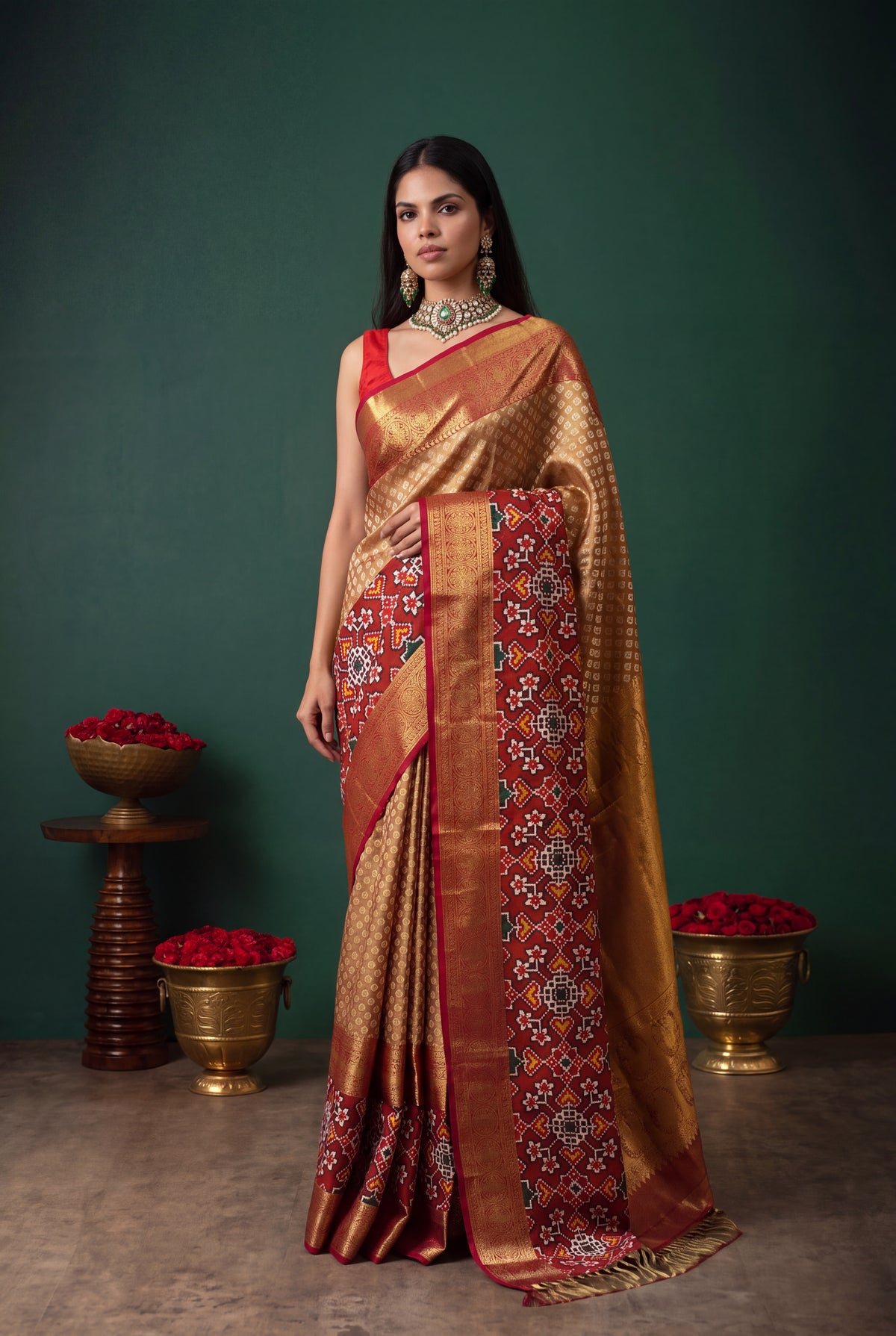 Gold Kanchivaram Tissue Silk Saree