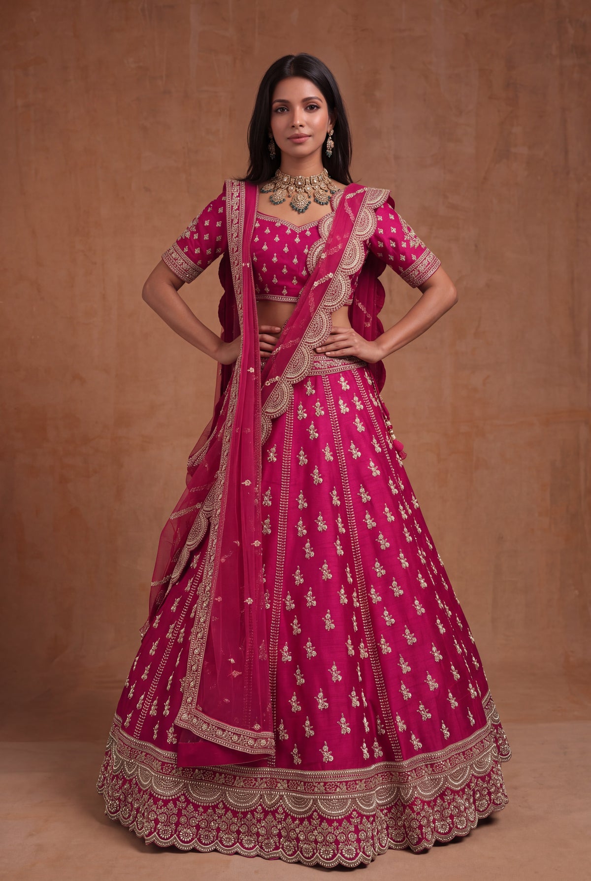 Rani Pink Raw Silk Lehenga