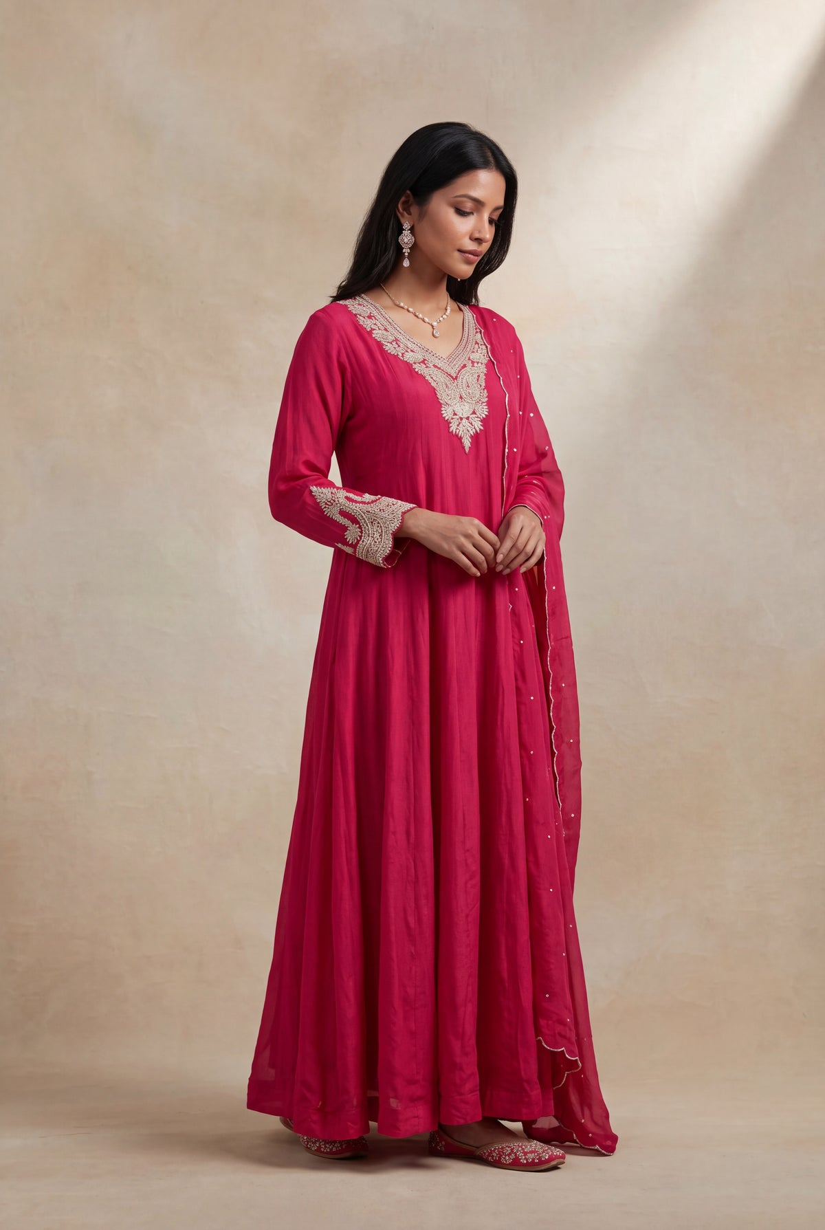 Rani Pink Georgette Anarkali