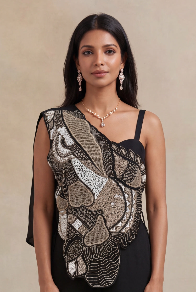 Black One-Shoulder Jumpsuit