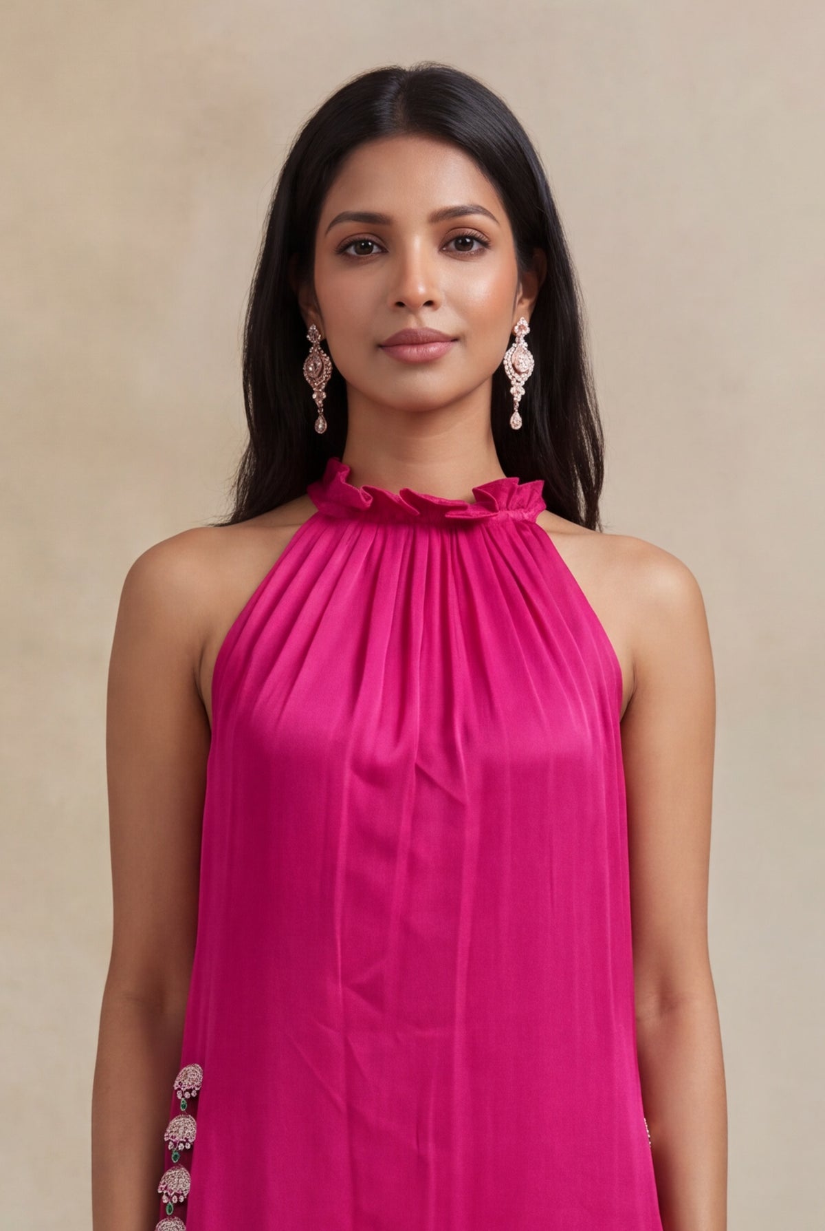 Pink Satin Indo-Western