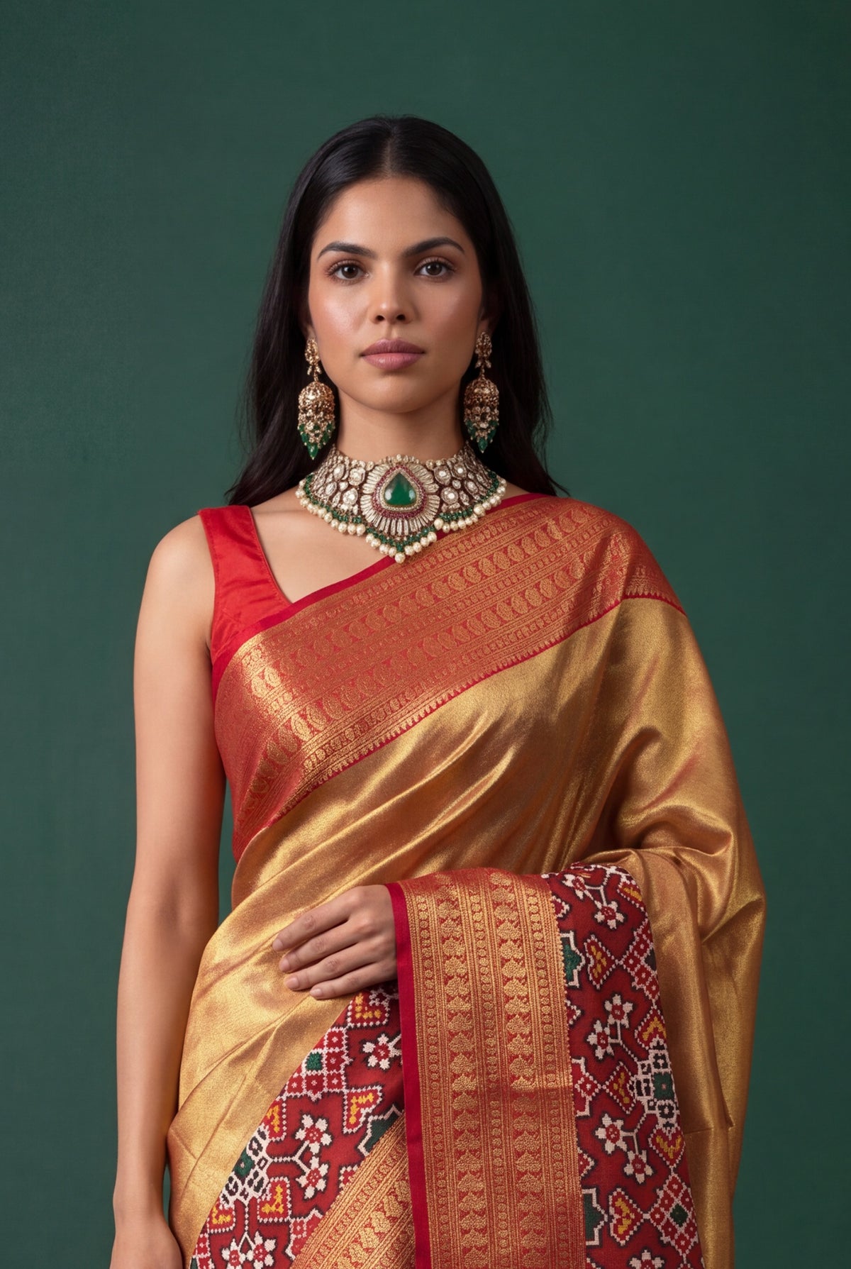 Gold Kanchivaram Tissue Silk Saree