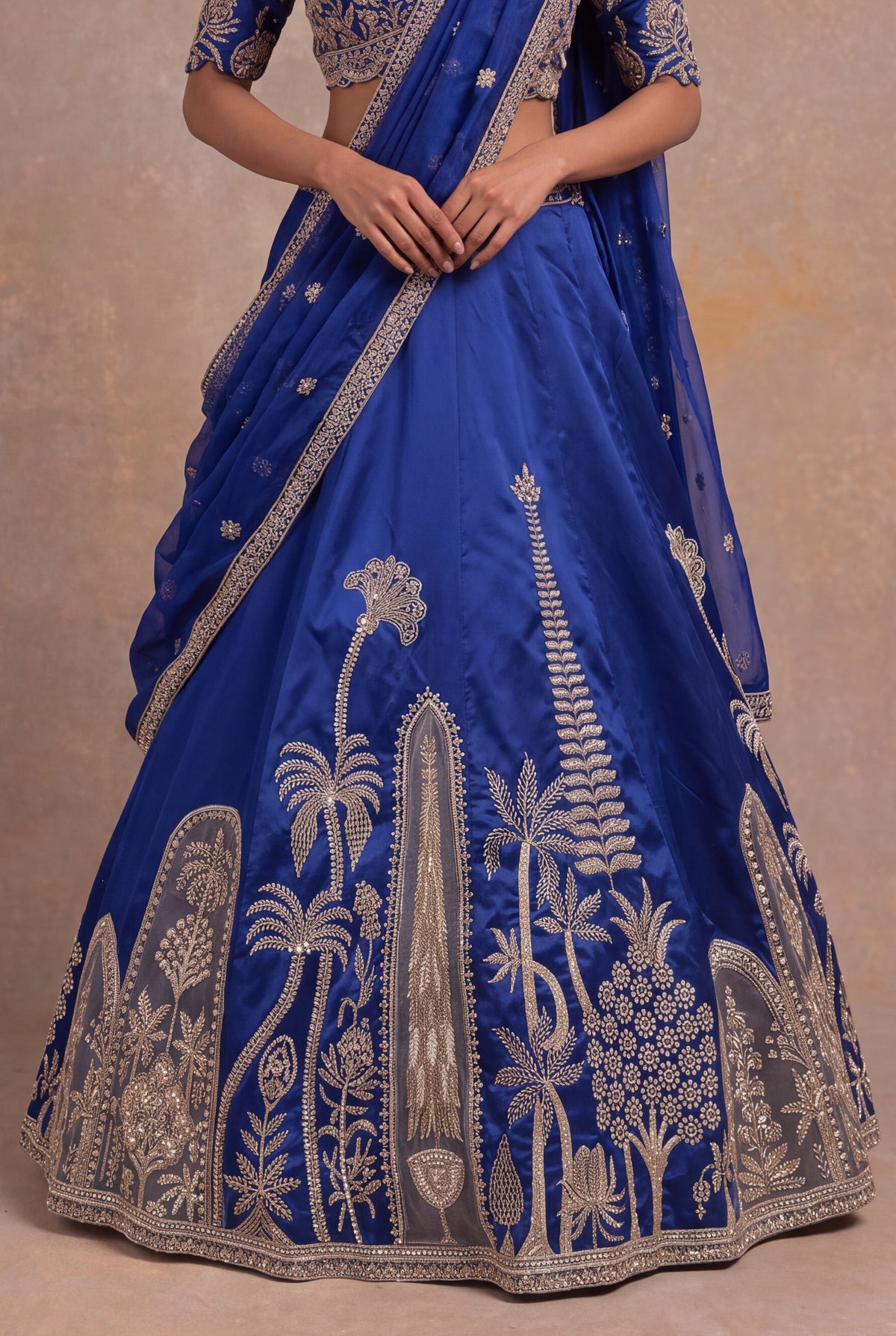 Ink Blue Kanchivaram Silk Lehenga