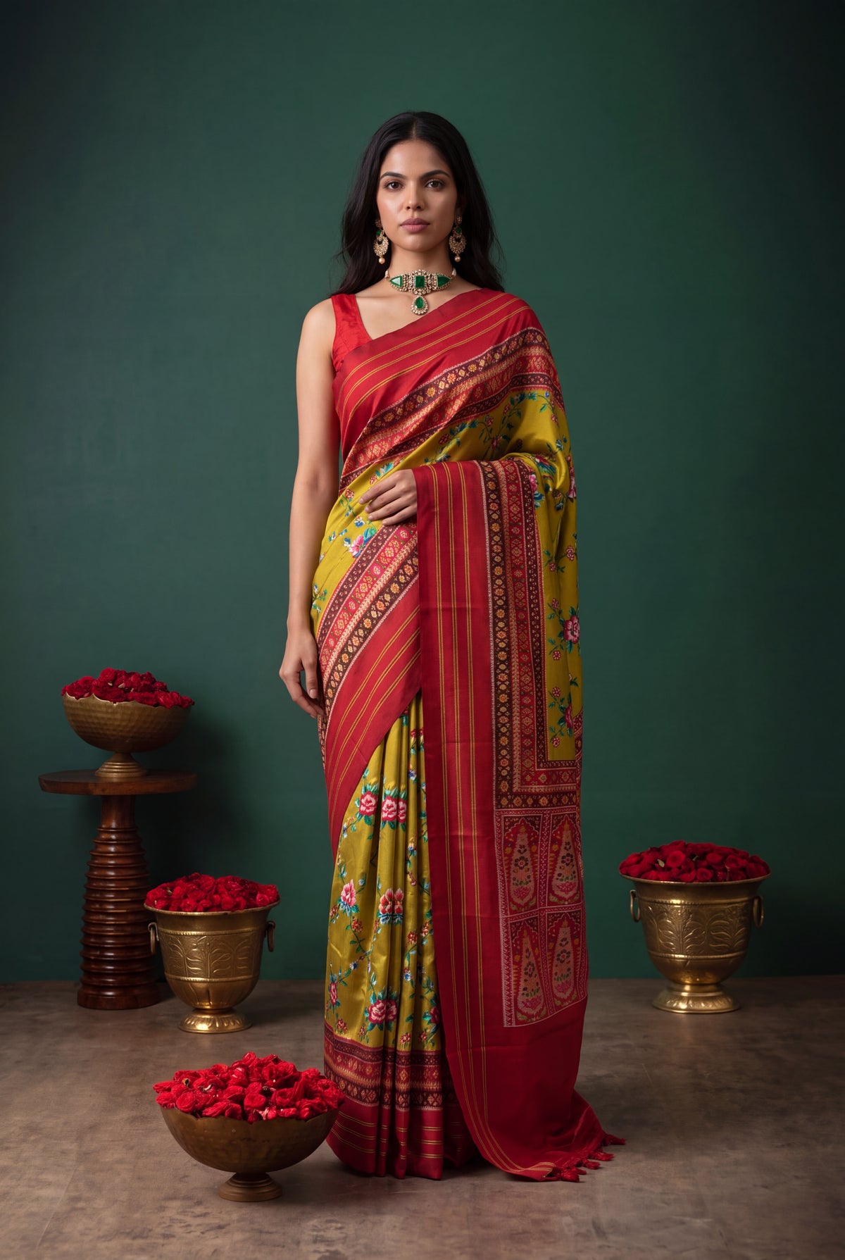 Light Green Patola Silk Saree