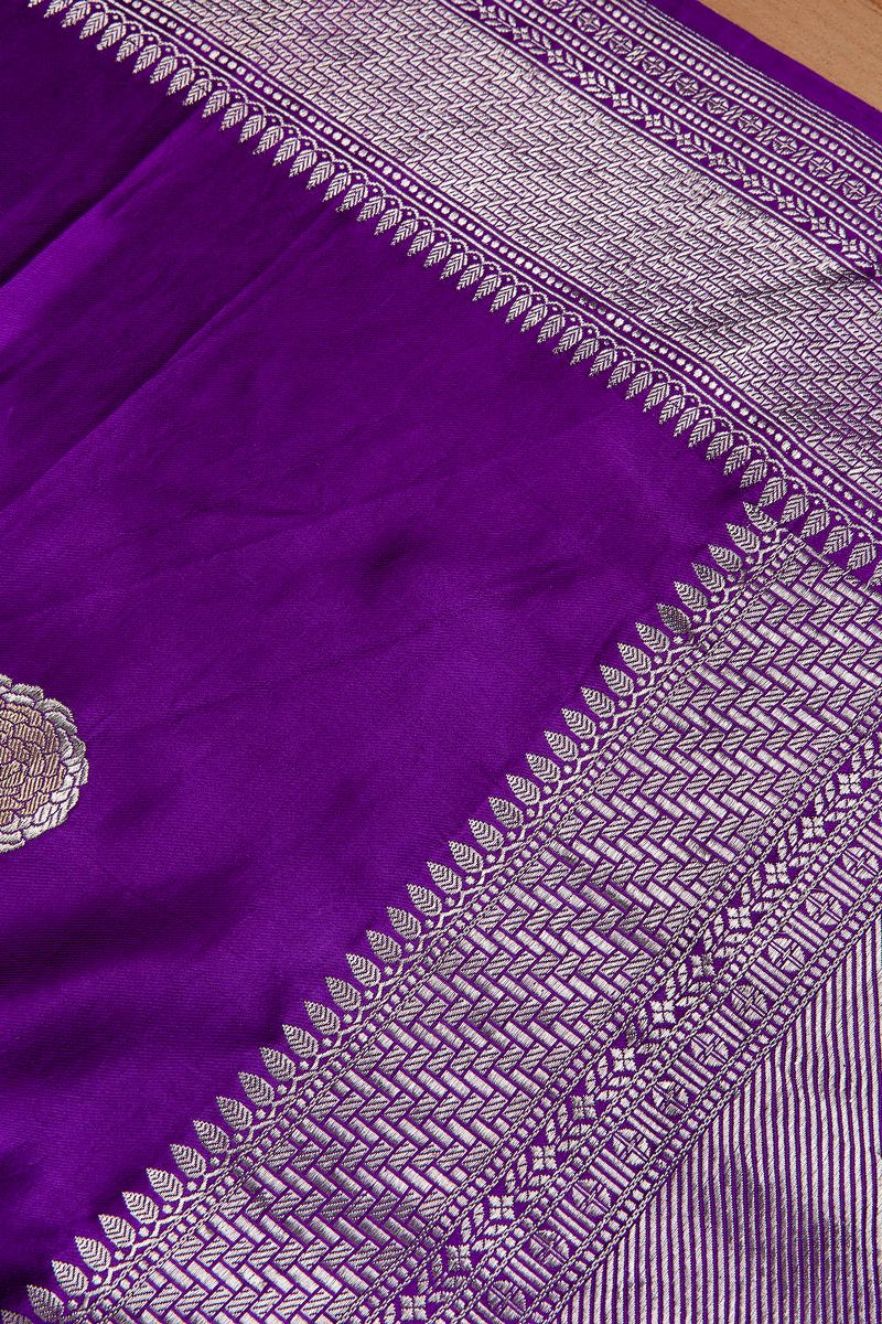 Purple Banarasi Silk Saree - Mokshaa