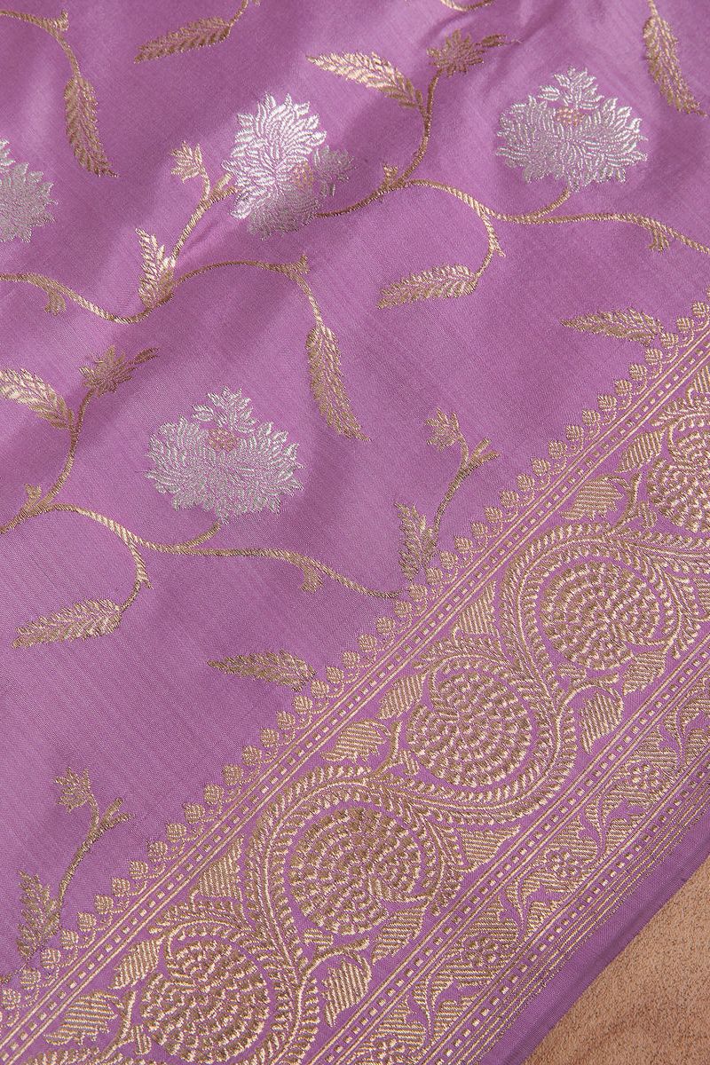 Lavender Banarasi Silk Saree - Mokshaa