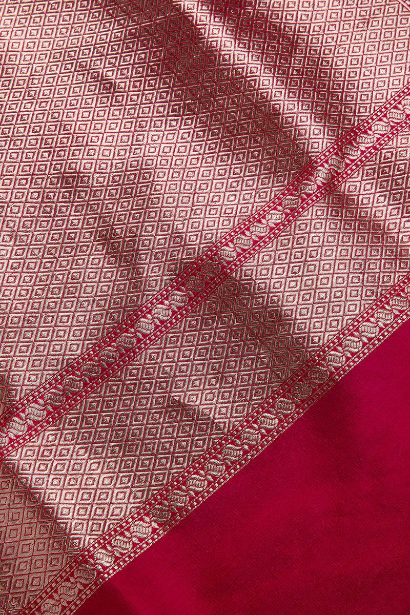 Maroon Banarasi Silk Saree - Mokshaa