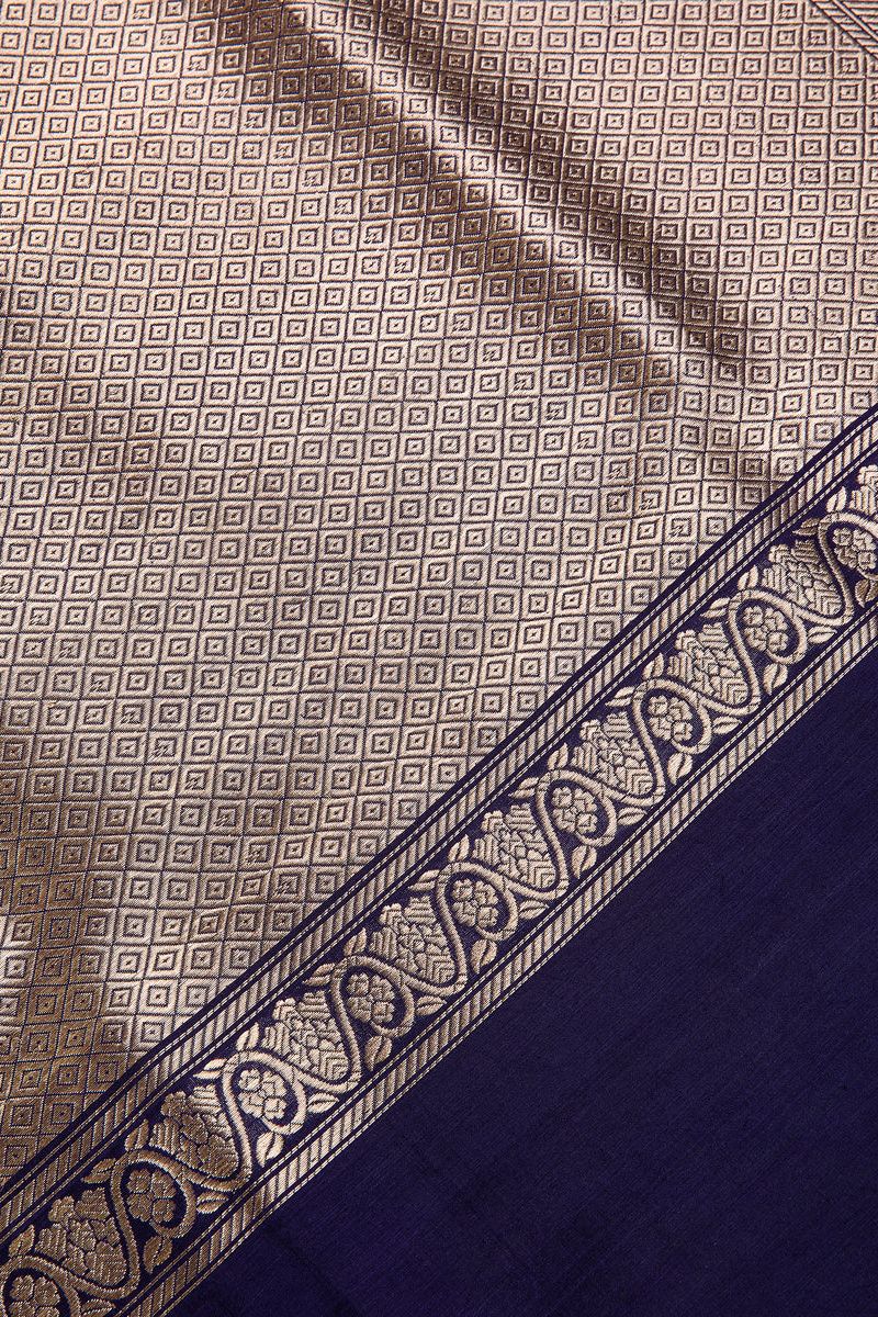 Blue Banarasi Silk Saree - Mokshaa