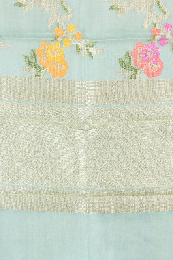 Blue Banarasi Kora Silk - Mokshaa