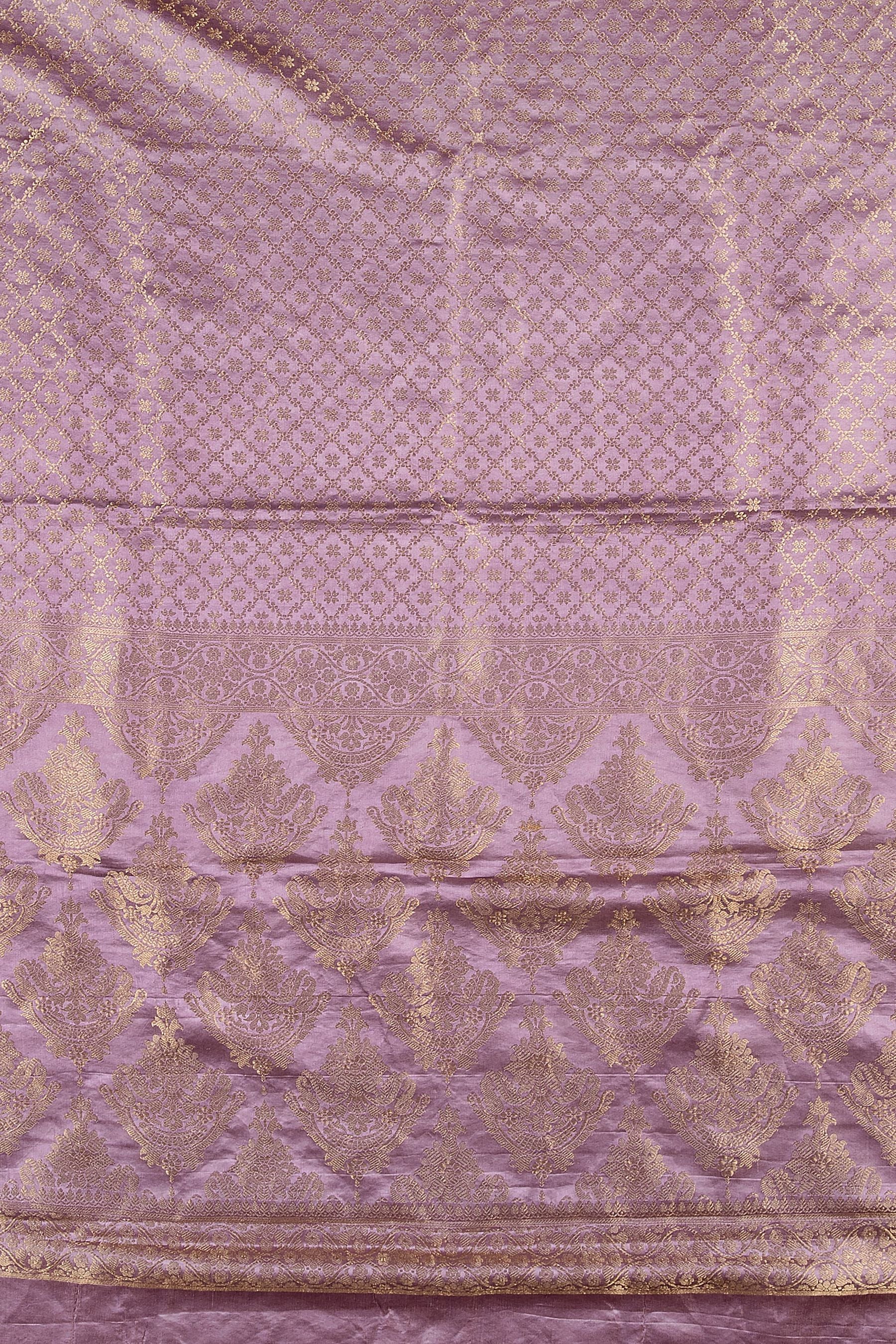 Lilac Banarasi Silk Saree - Mokshaa