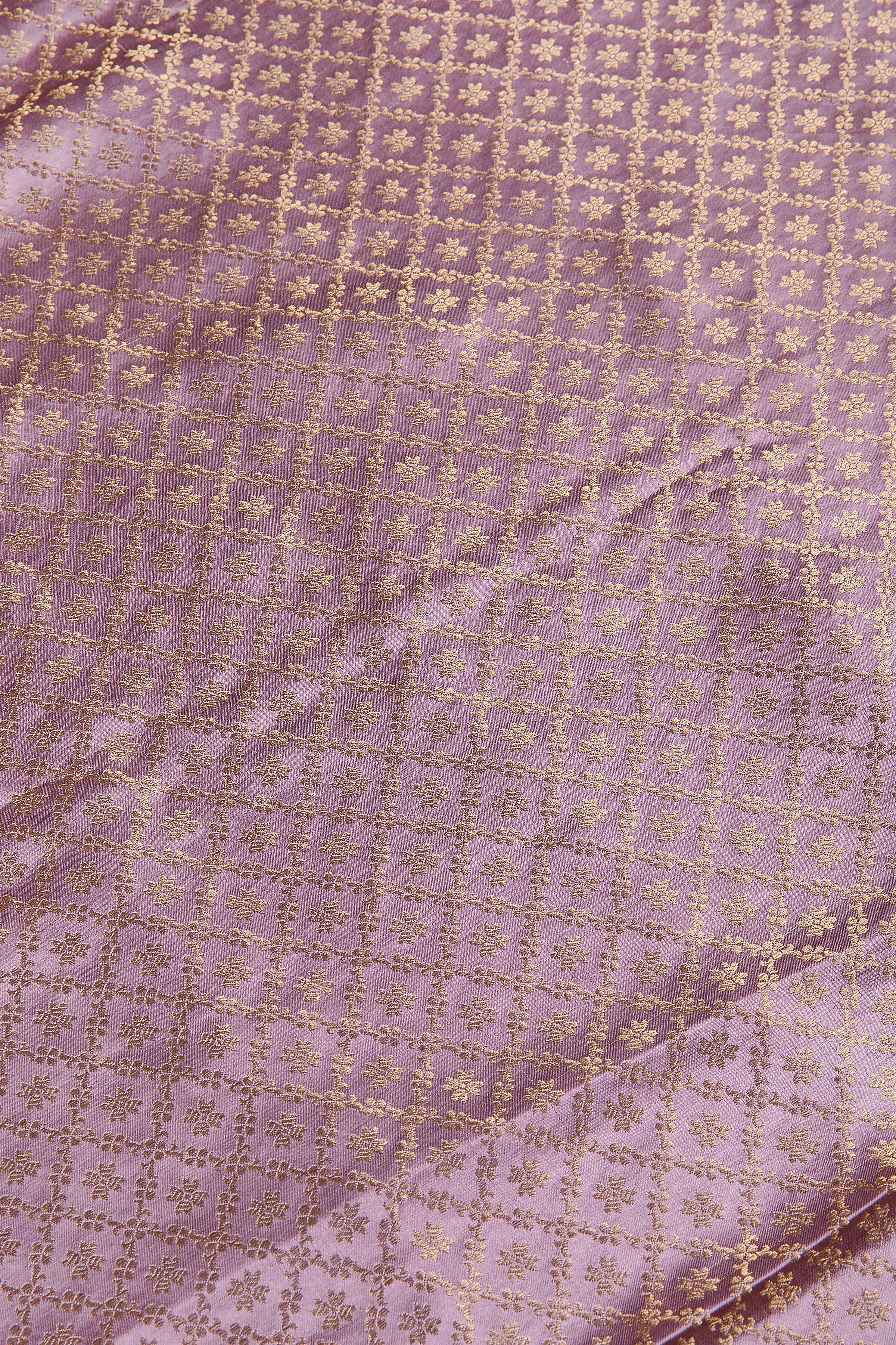 Lilac Banarasi Silk Saree - Mokshaa