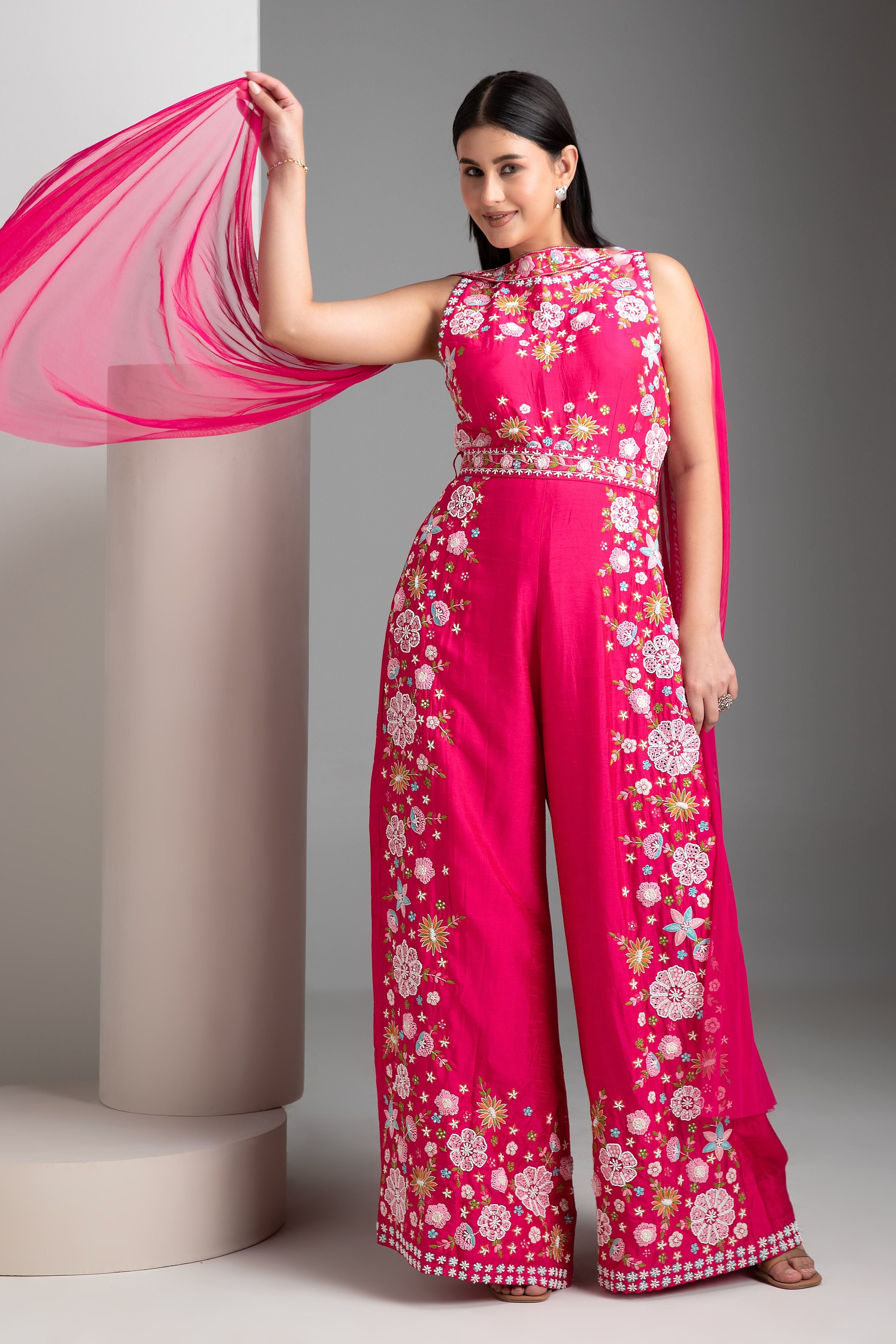 Hot Pink Jumpsuit - Mokshaa