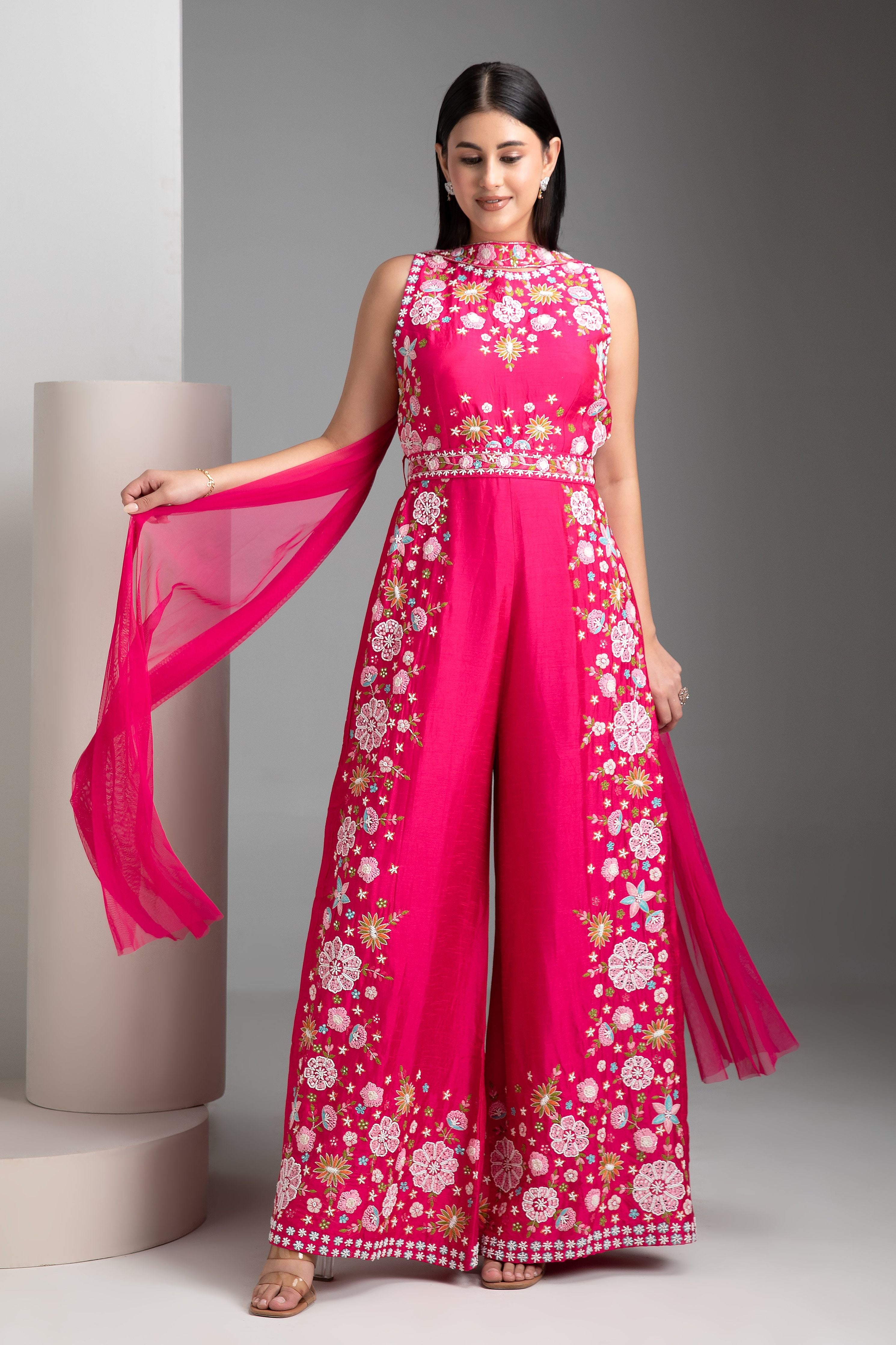 Hot Pink Jumpsuit - Mokshaa