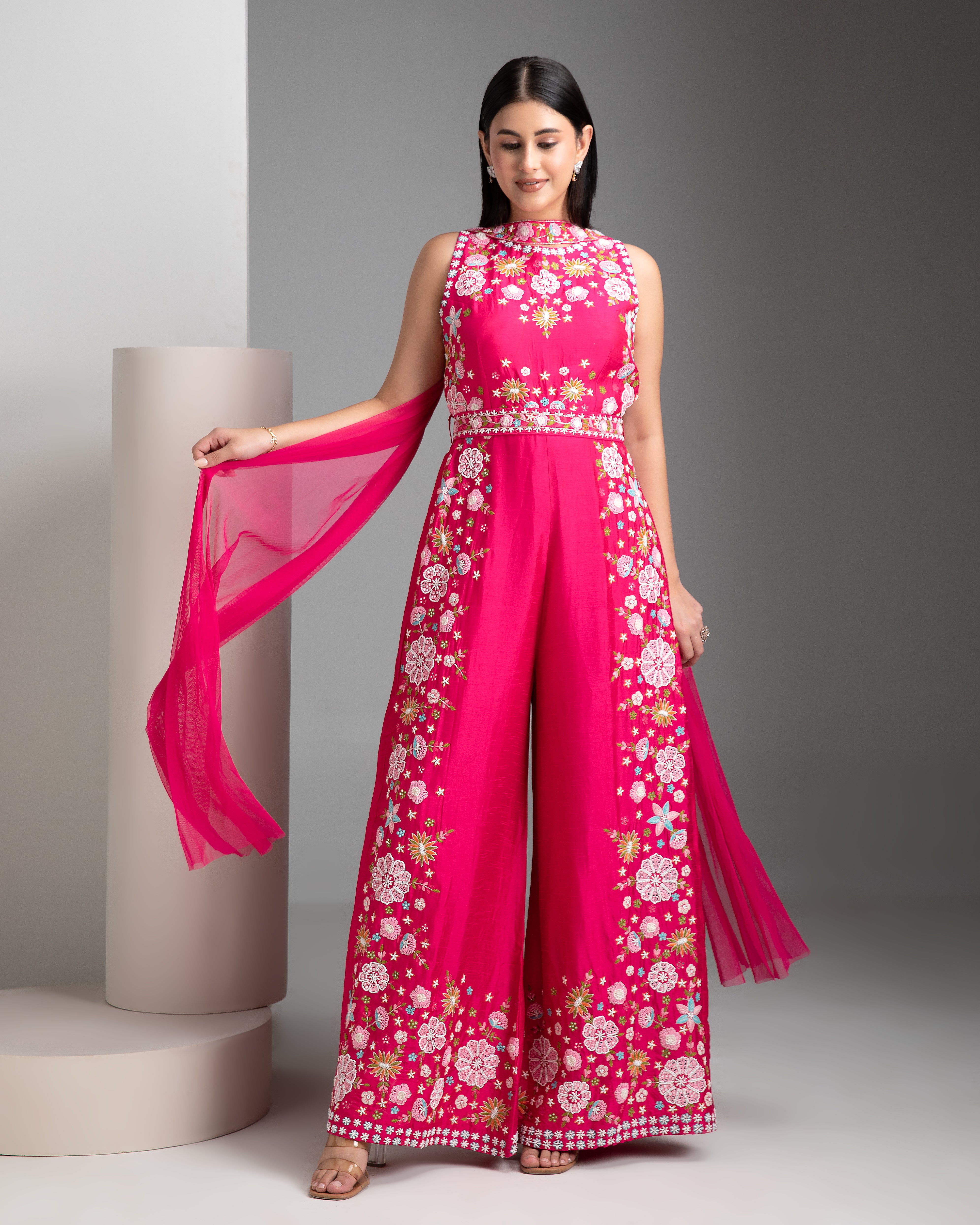 Hot Pink Jumpsuit - Mokshaa