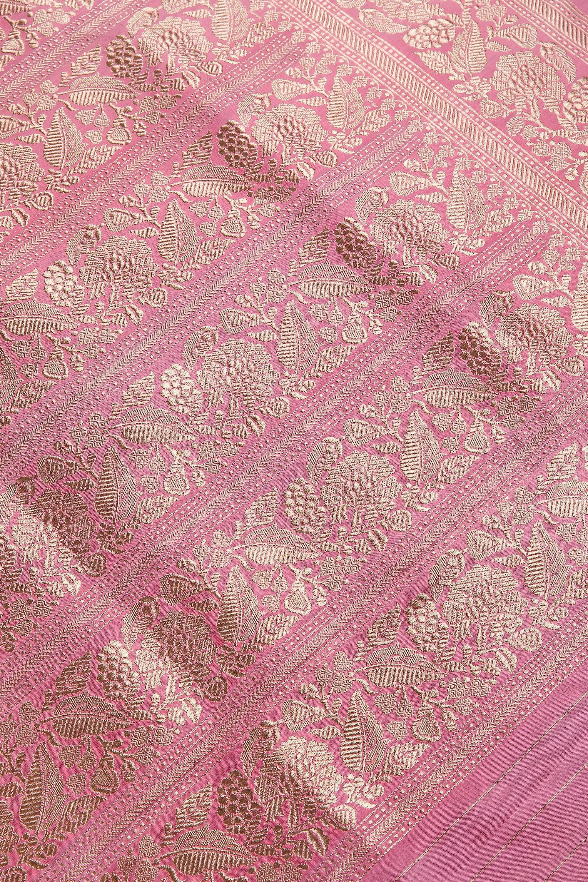 Pink Banarasi Silk Saree - Mokshaa