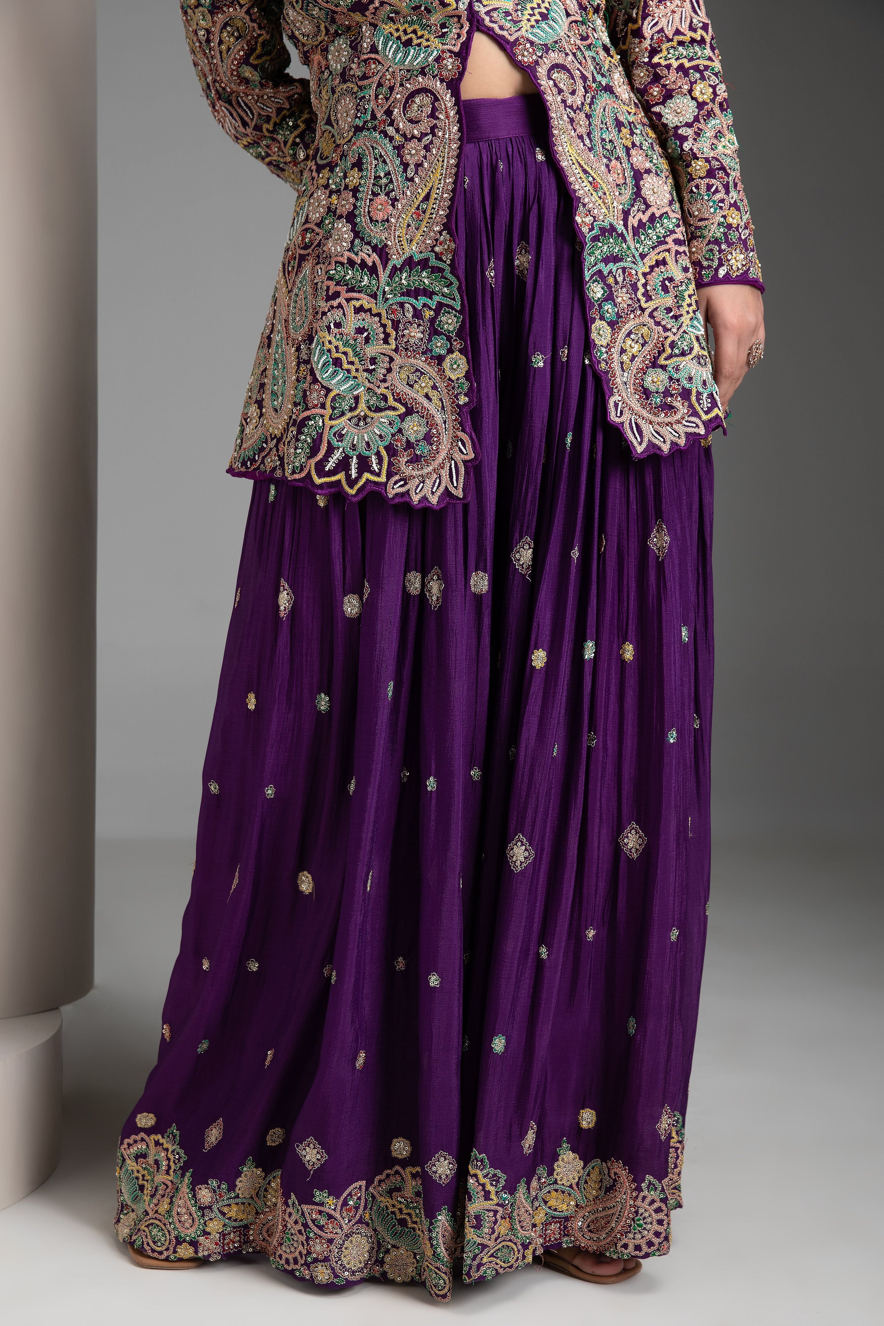 Purple Silk Indo-Western - Mokshaa