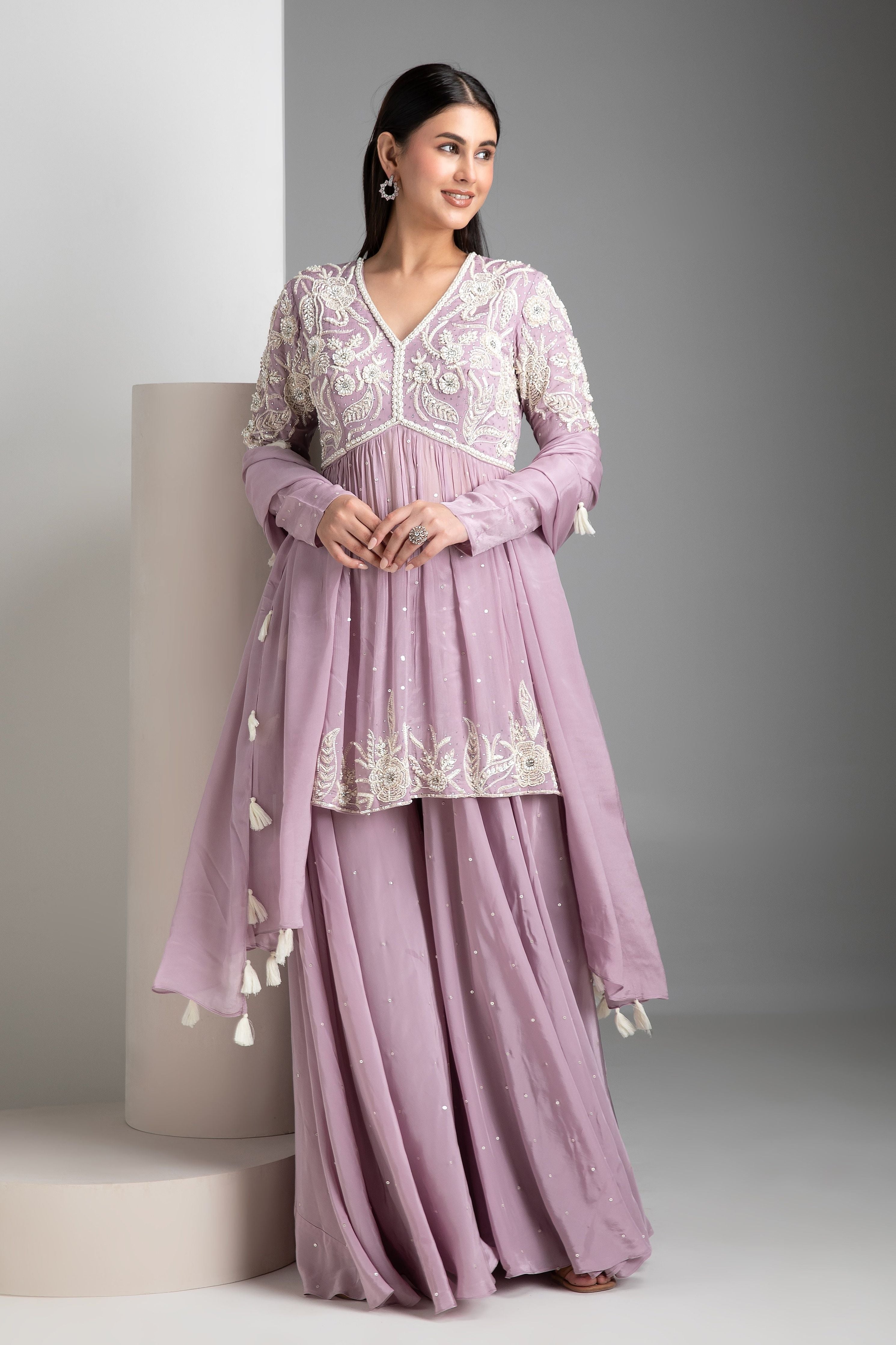 Lavender Palazzo set - Mokshaa