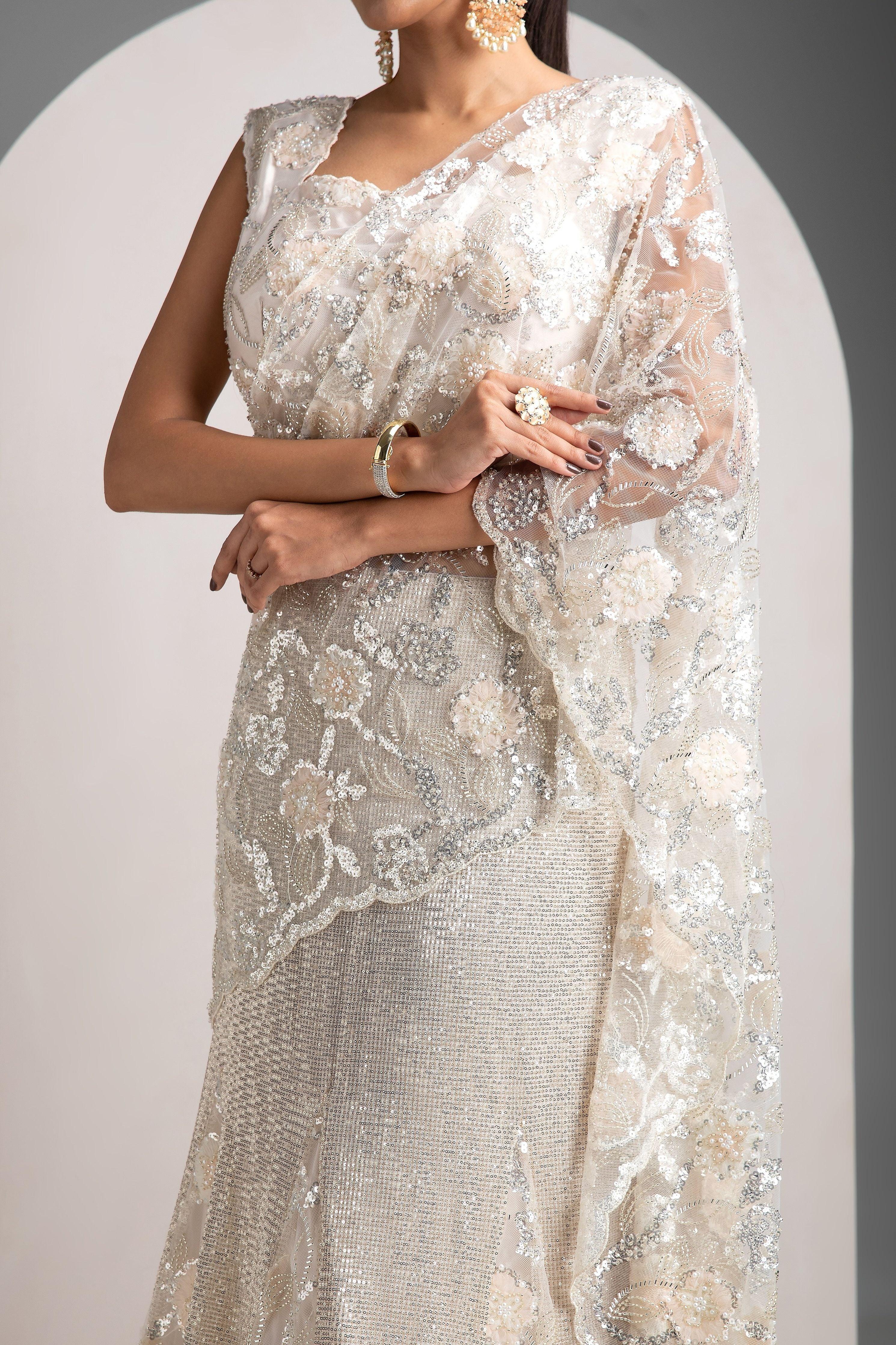 Ivory Mermaid Lehenga Set - Mokshaa