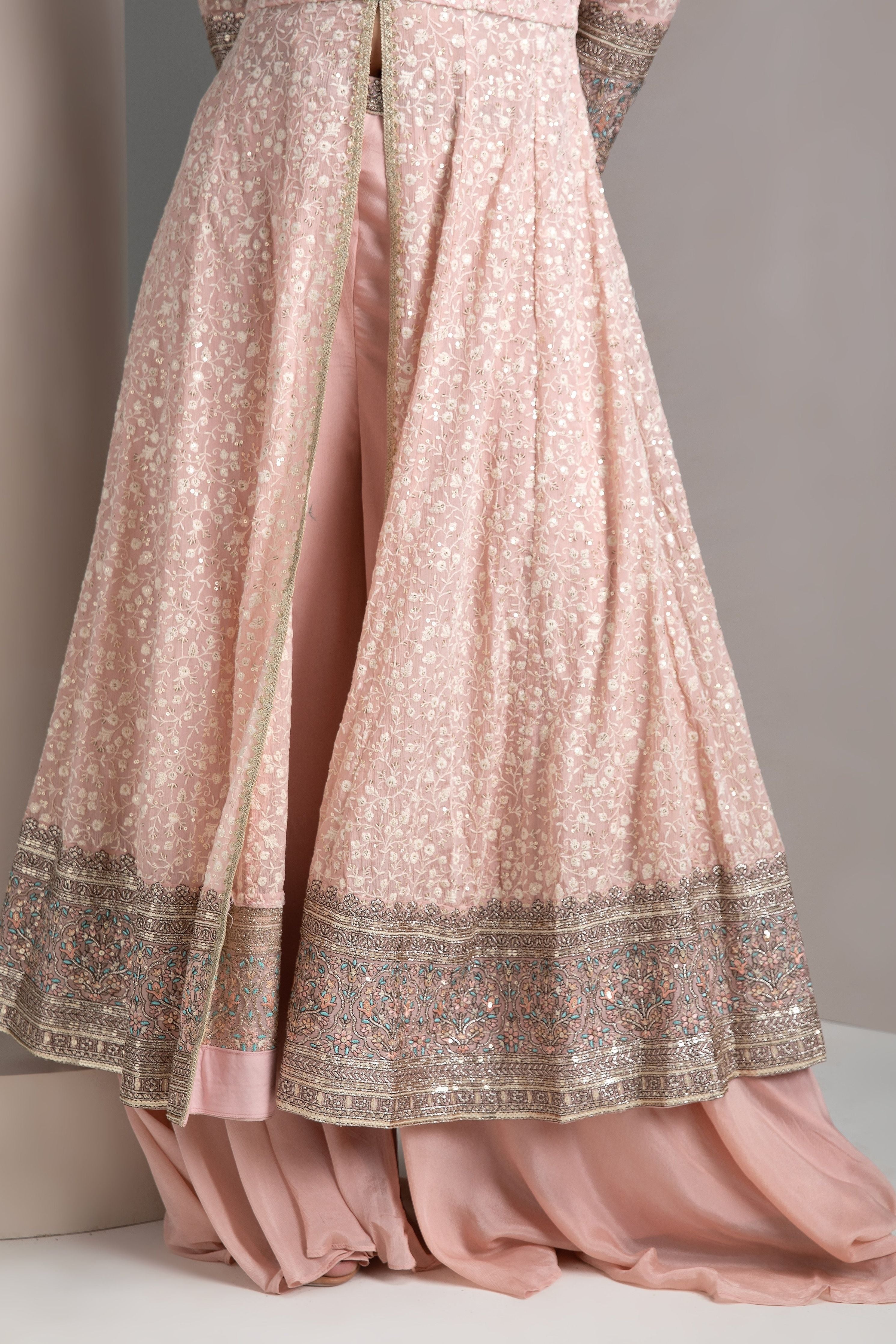 Pastel Pink Anarkali Set - Mokshaa