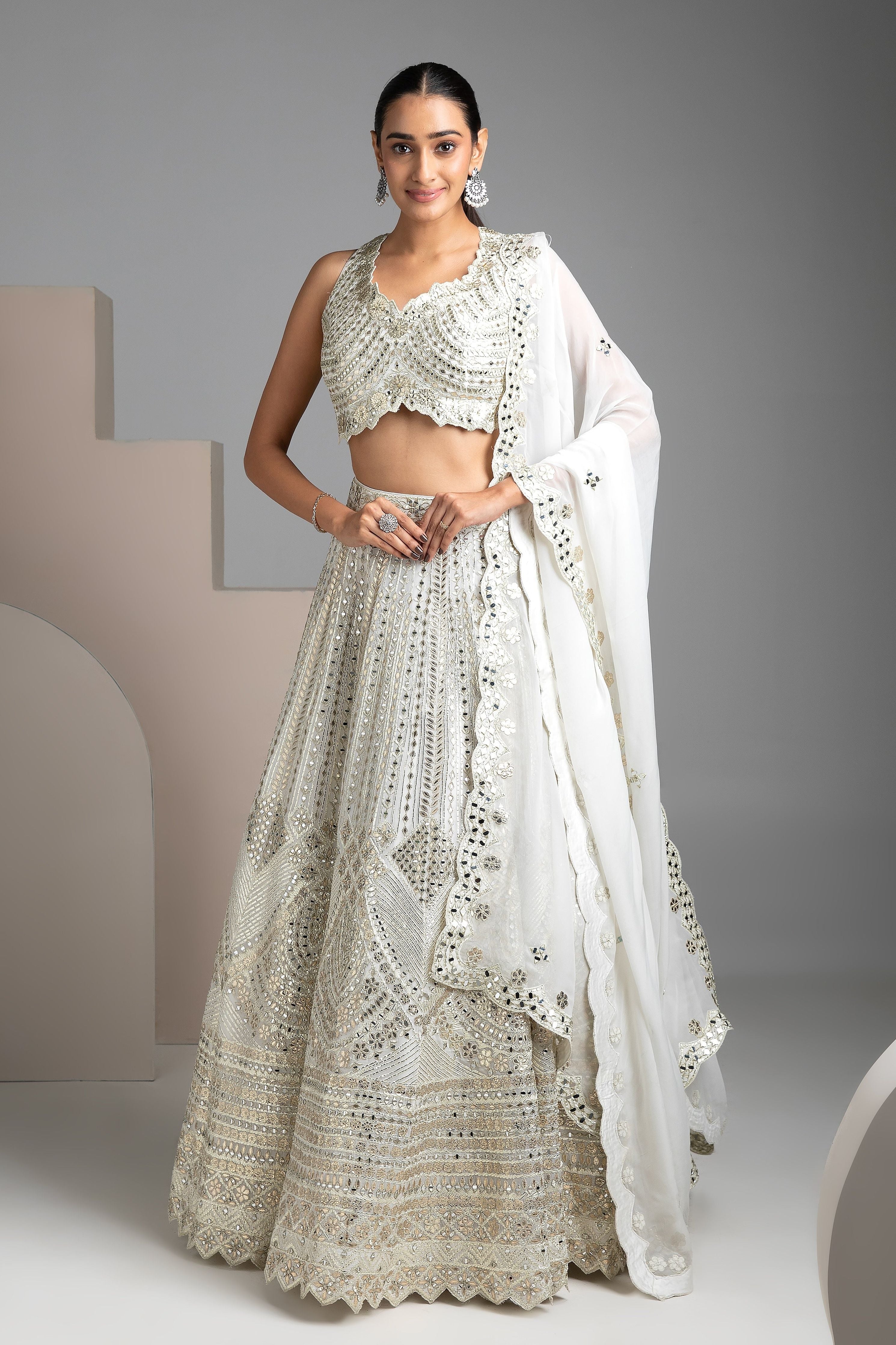 White Lehenga Set - Mokshaa