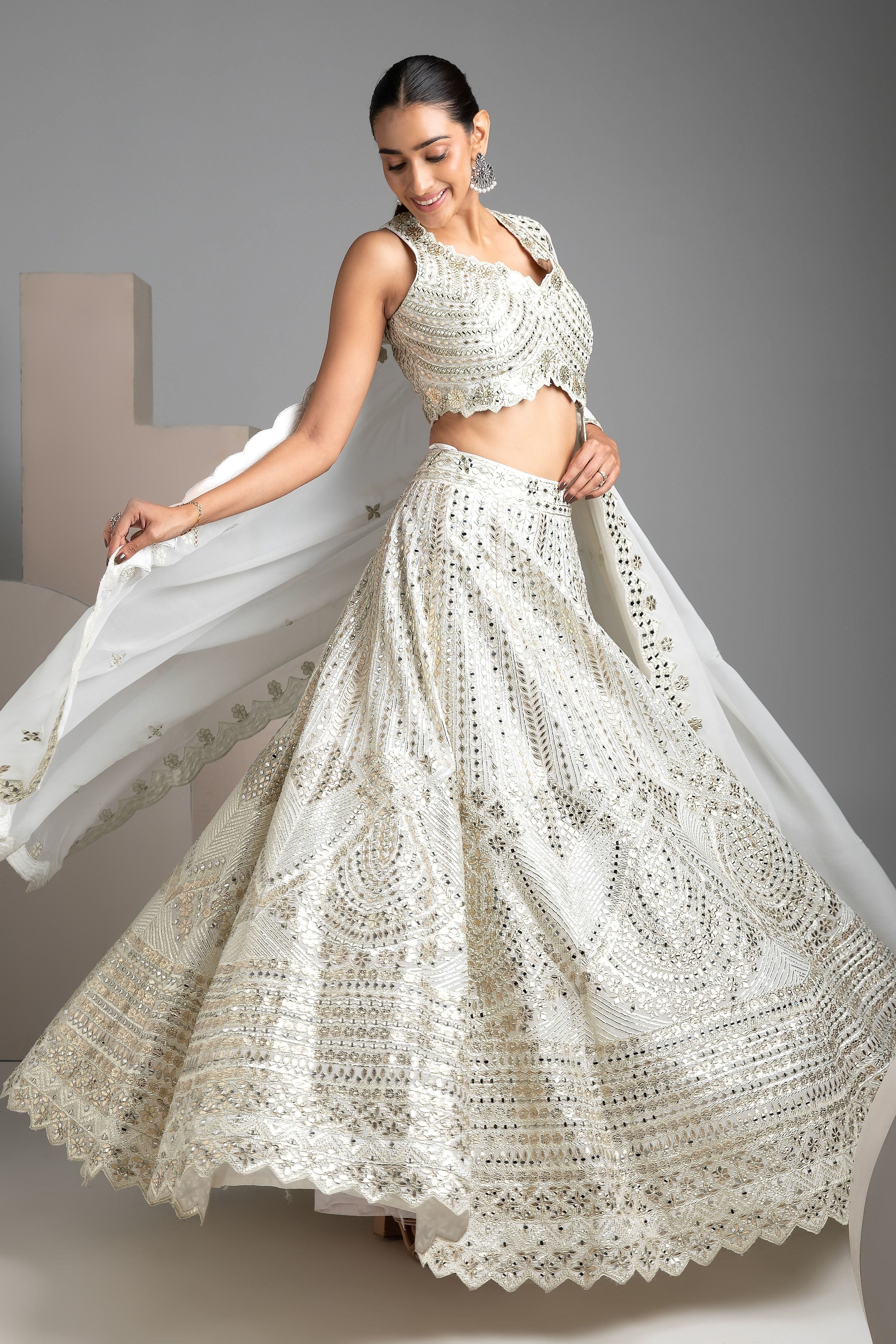 White Lehenga Set - Mokshaa