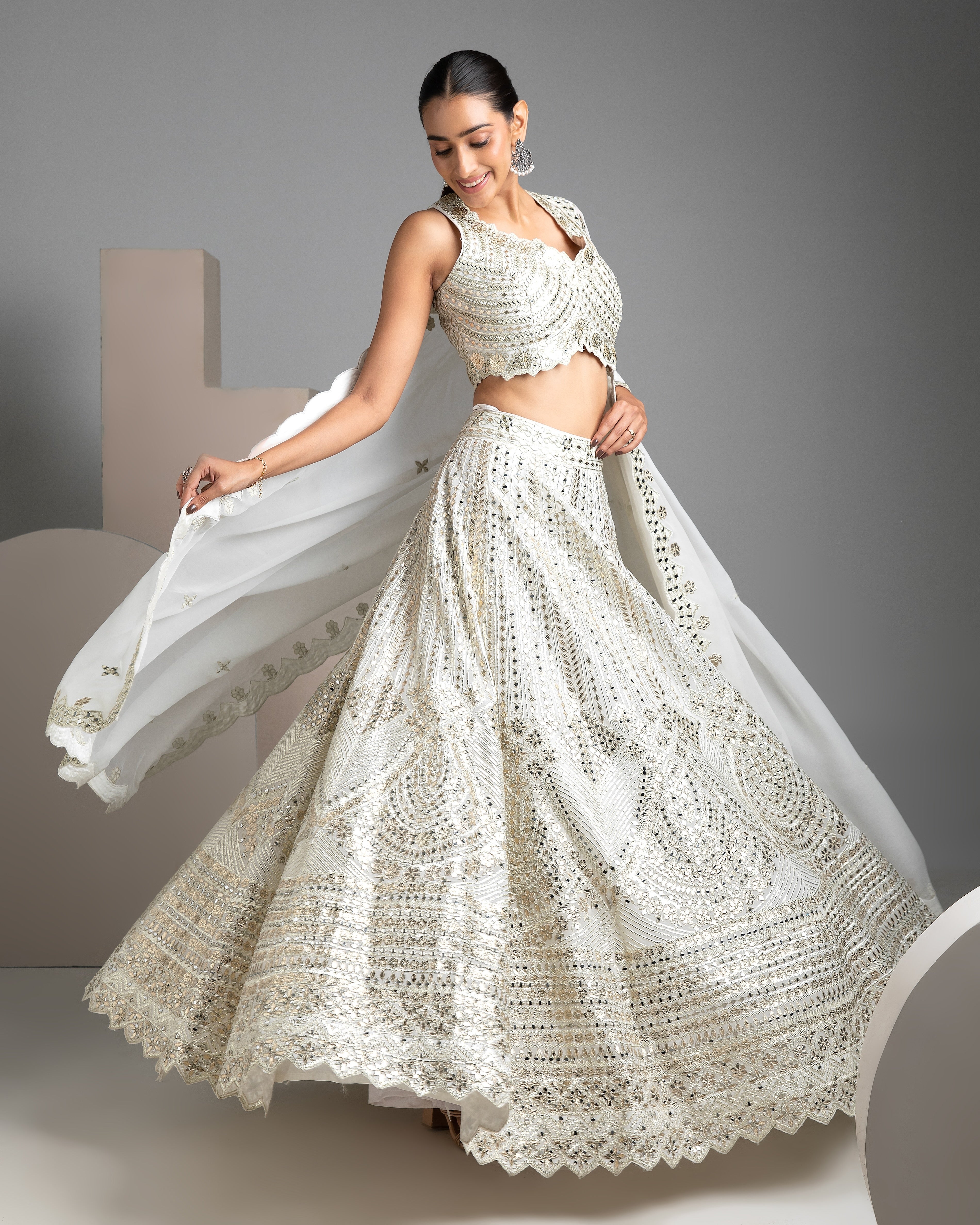 White Lehenga Set - Mokshaa