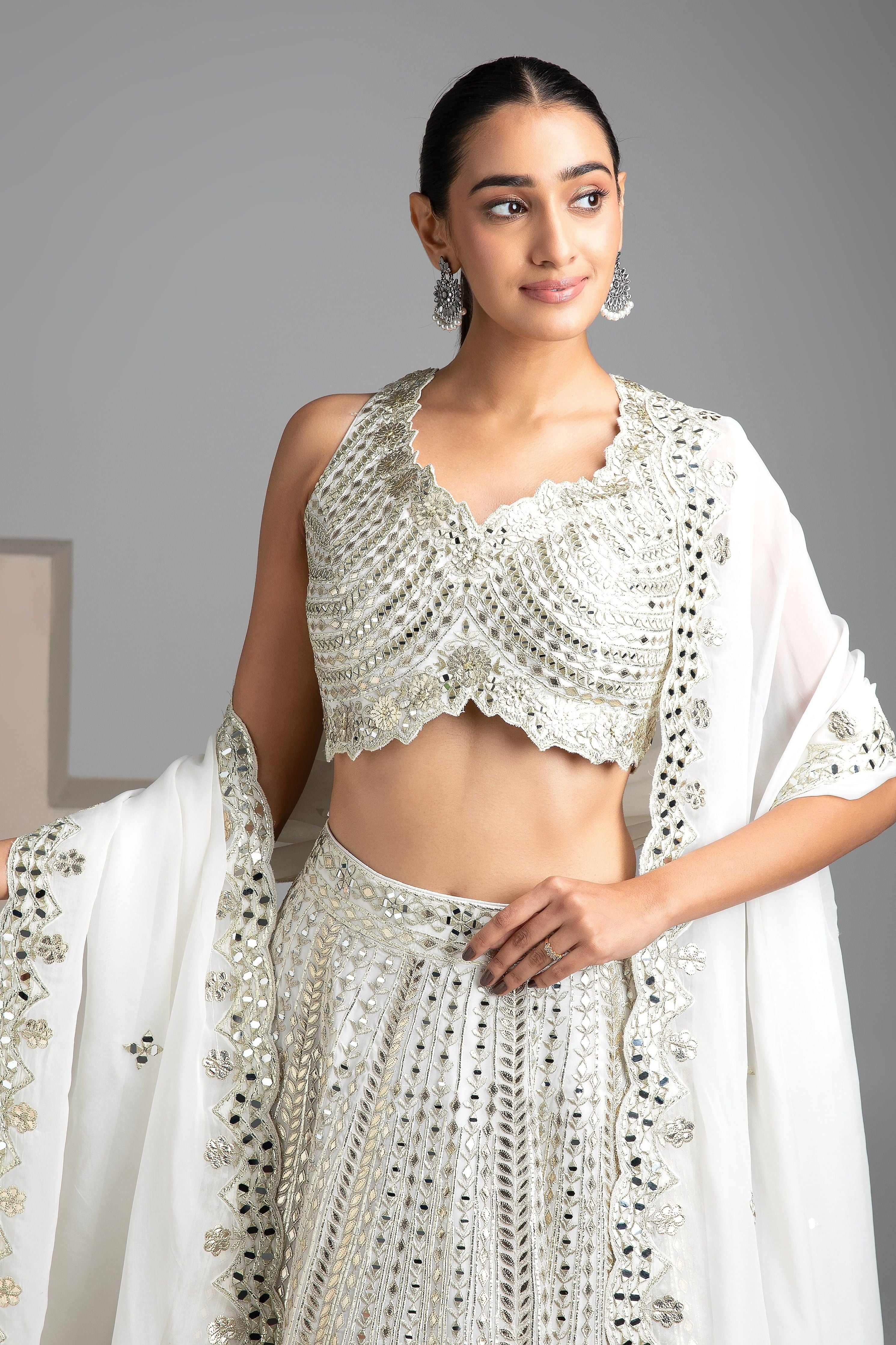 White Lehenga Set - Mokshaa