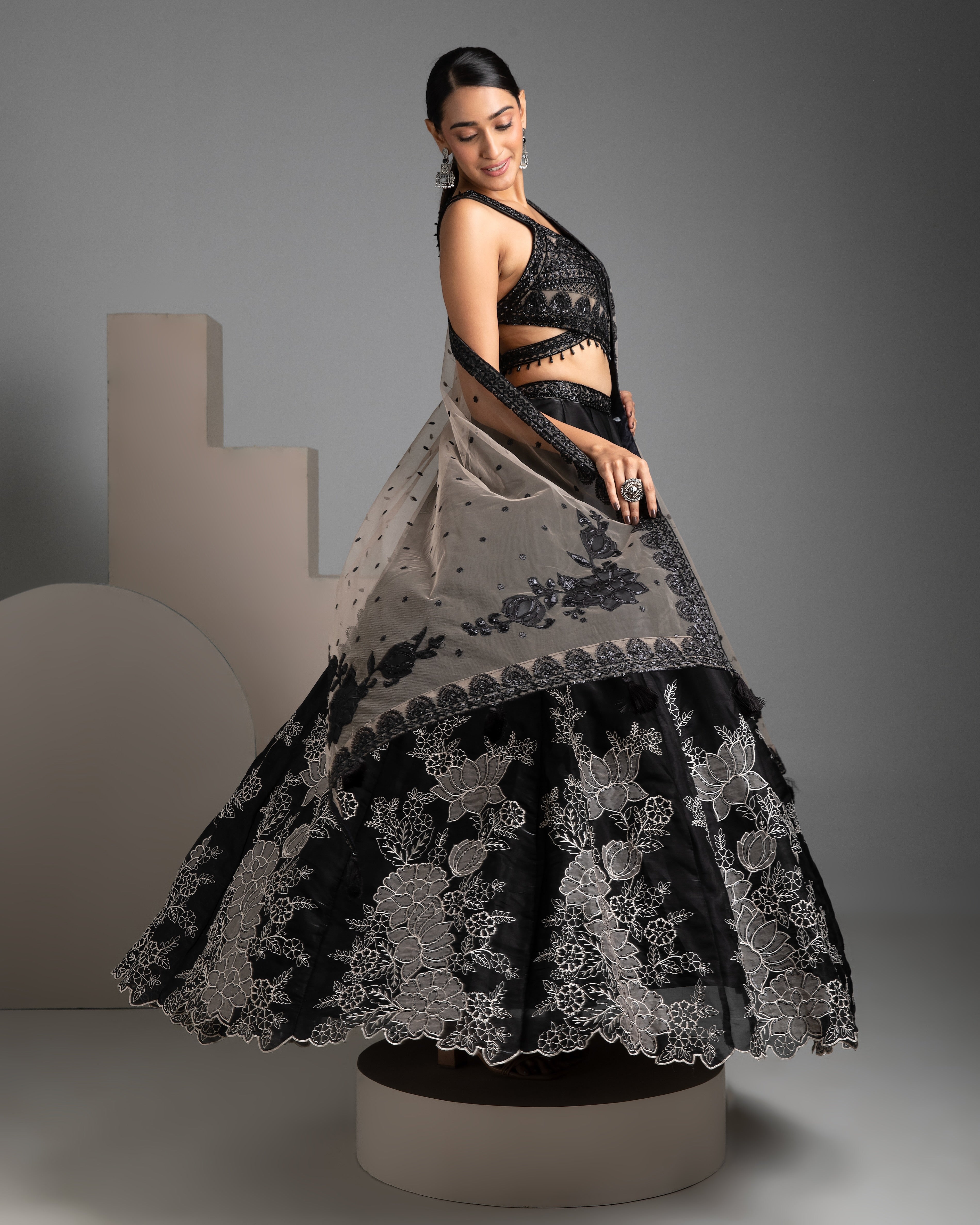 Black Lehenga Set - Mokshaa