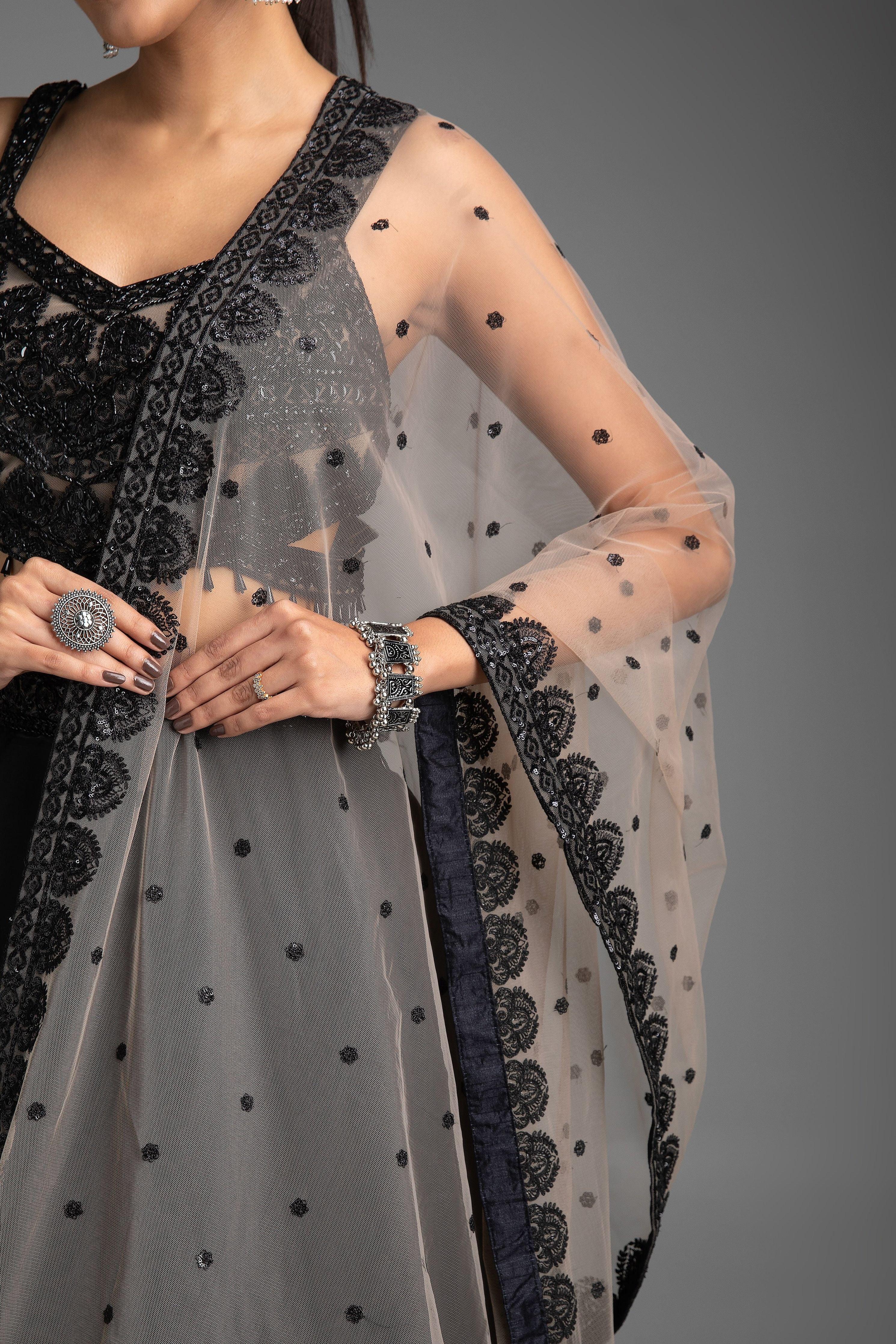 Black Lehenga Set - Mokshaa