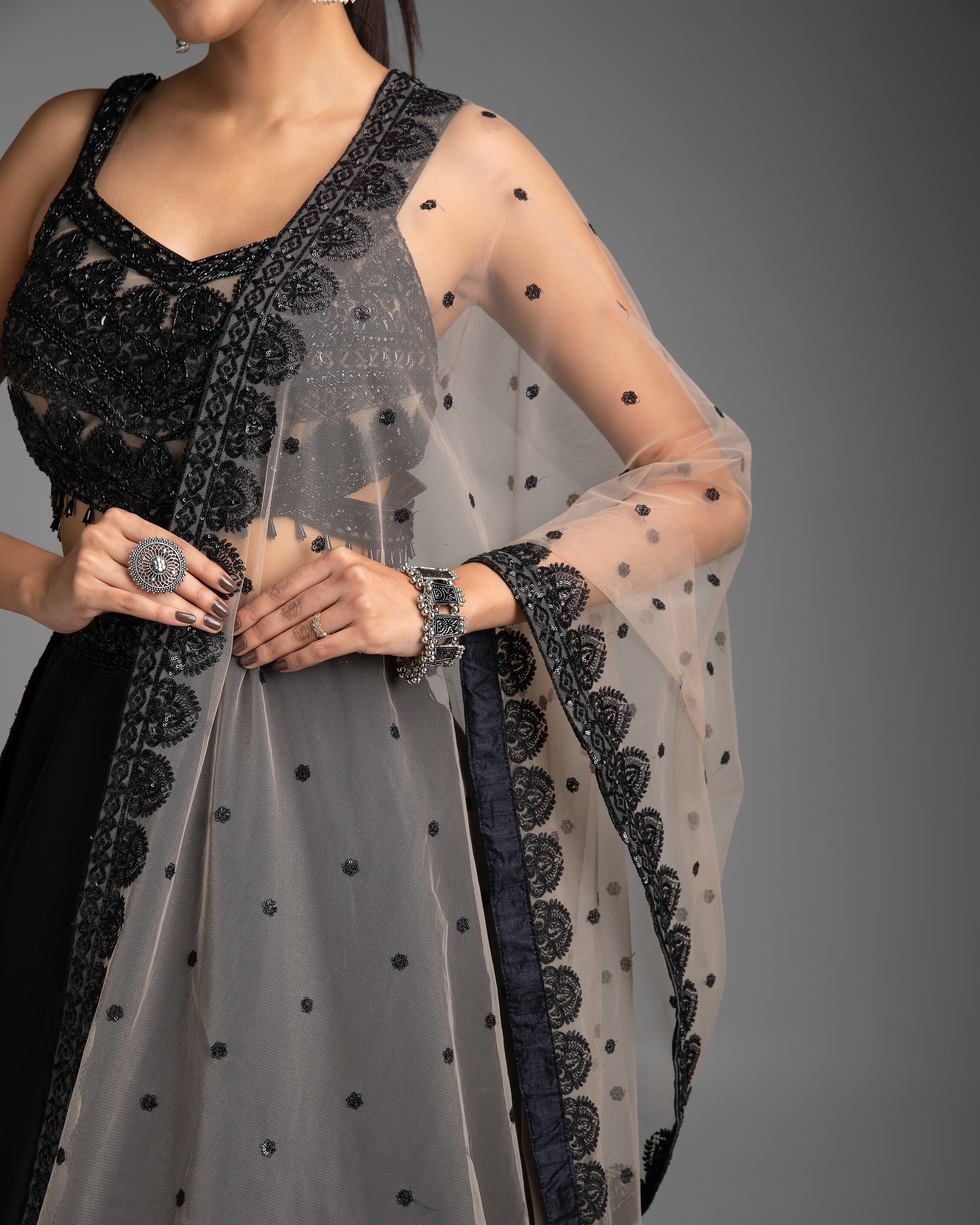 Black Lehenga Set - Mokshaa