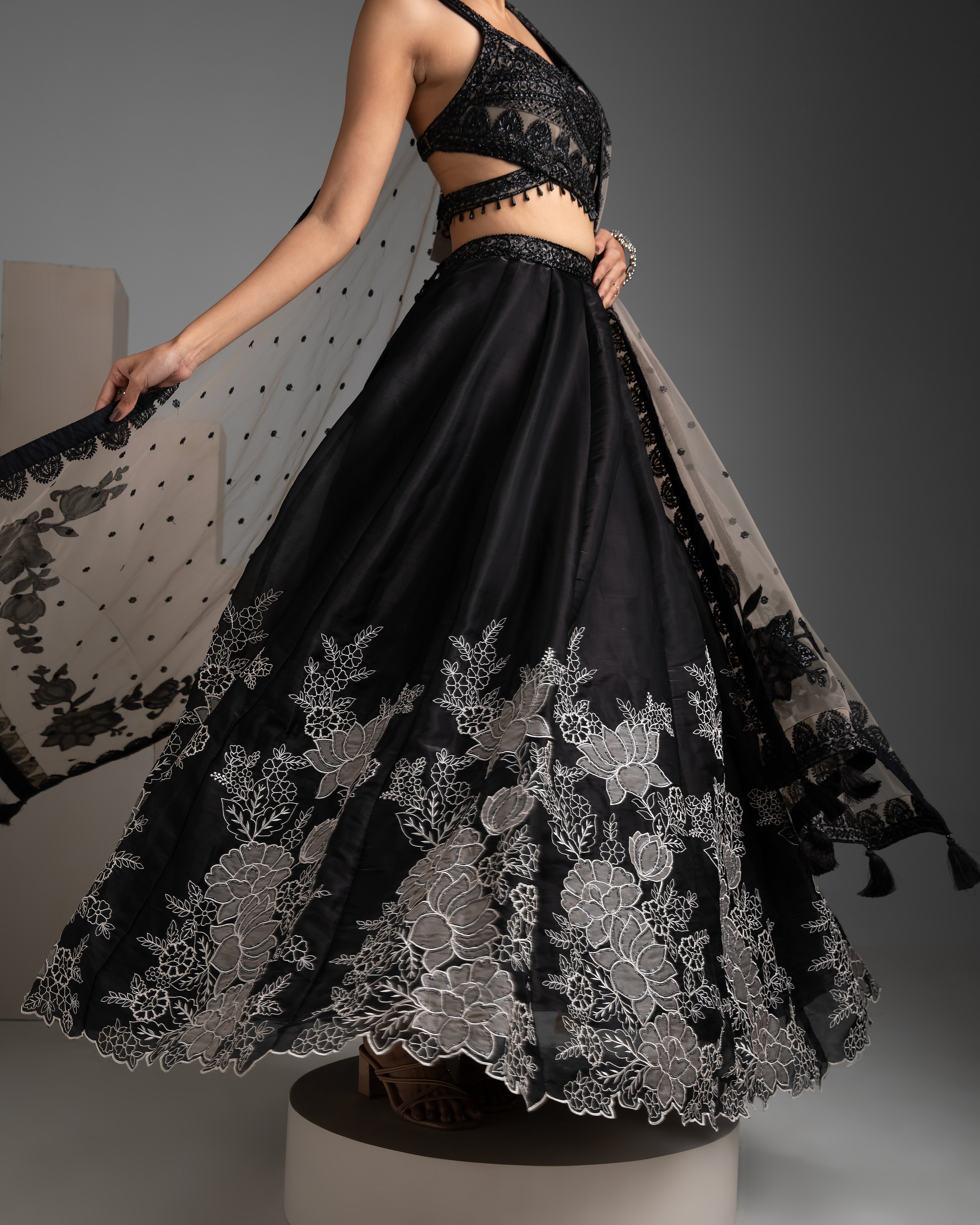 Black Lehenga Set - Mokshaa