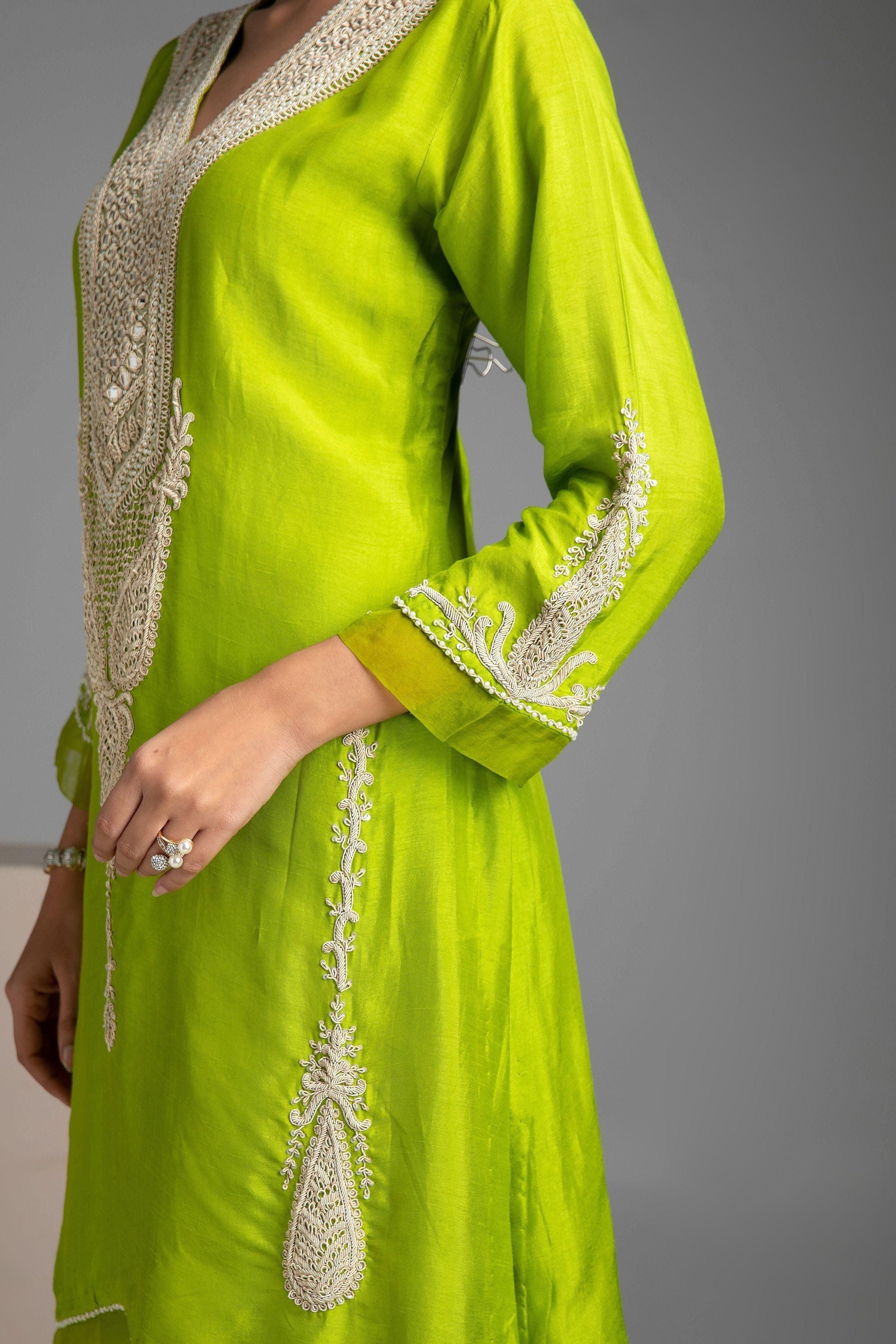 Parrot Green Salwar Set | Mokshaa XL Parrot Green Salwar Set | Mokshaa XL