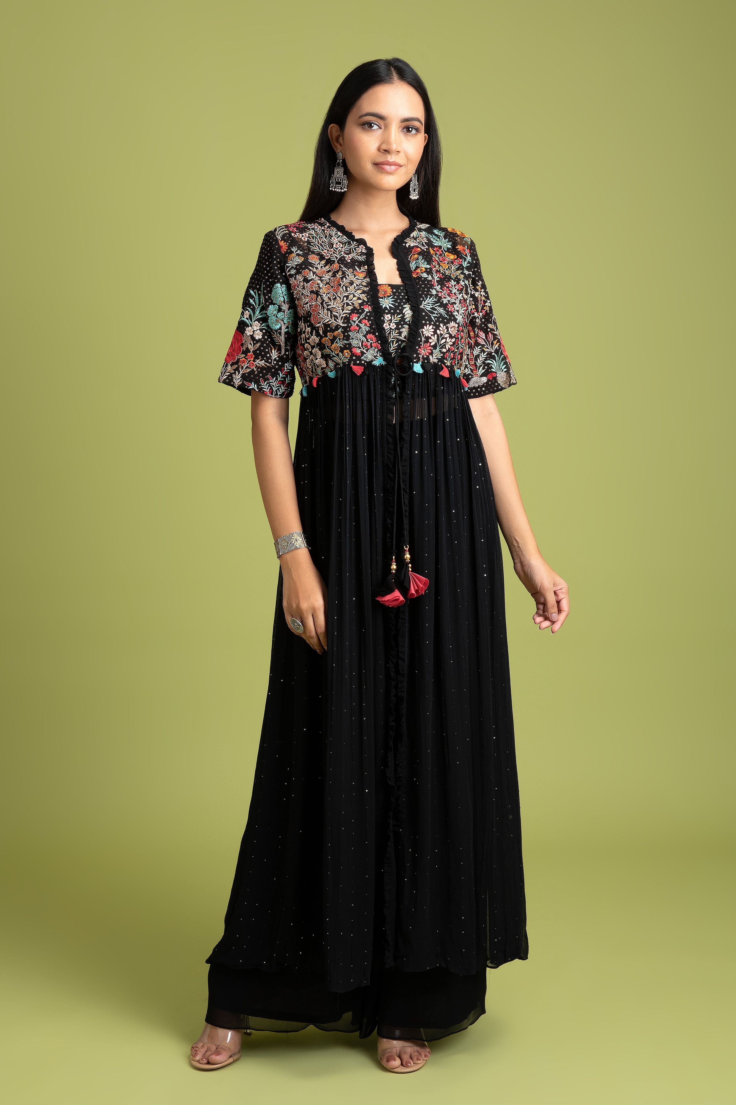 Black Georgette Indo-Western - Mokshaa