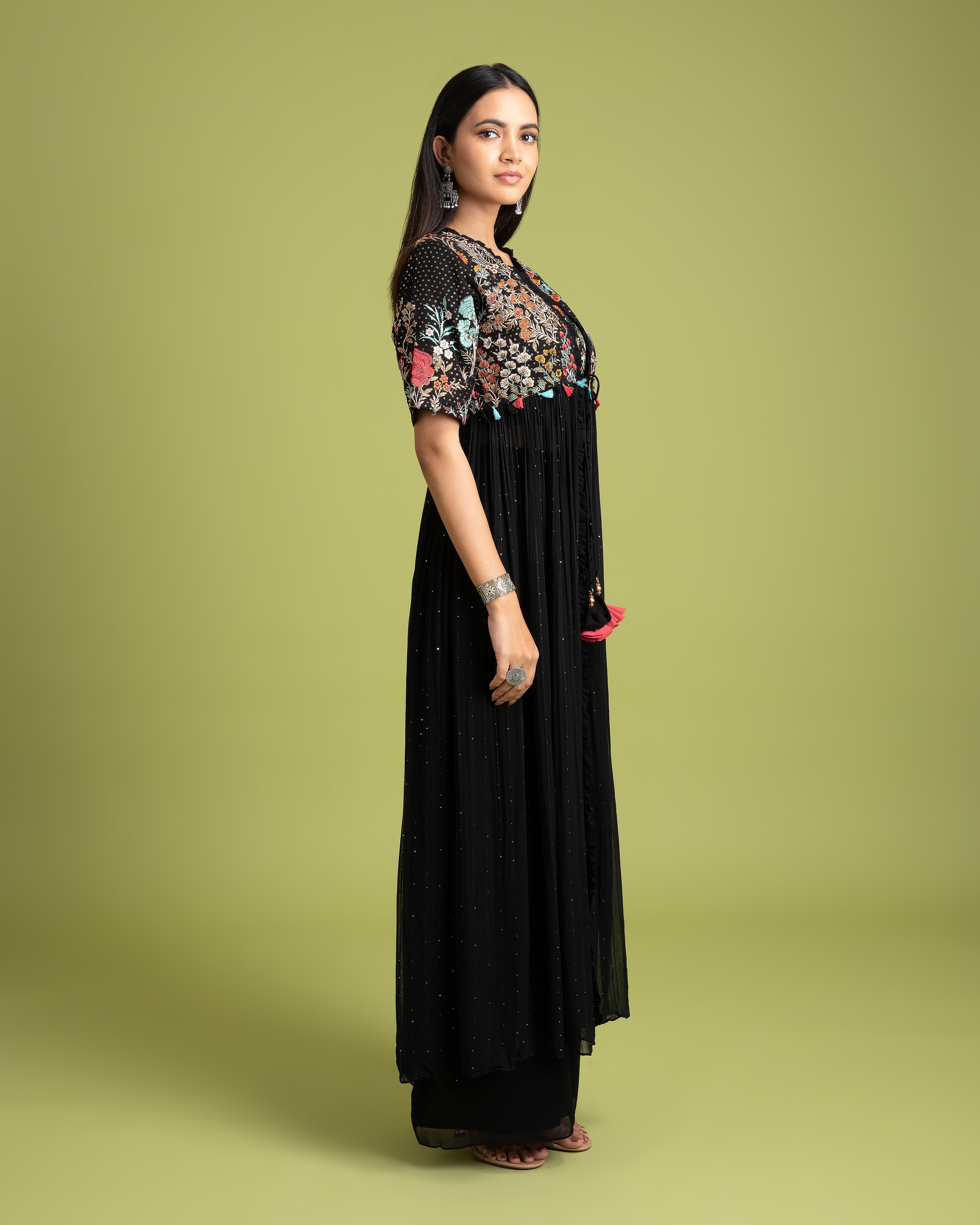 Black Georgette Indo-Western - Mokshaa