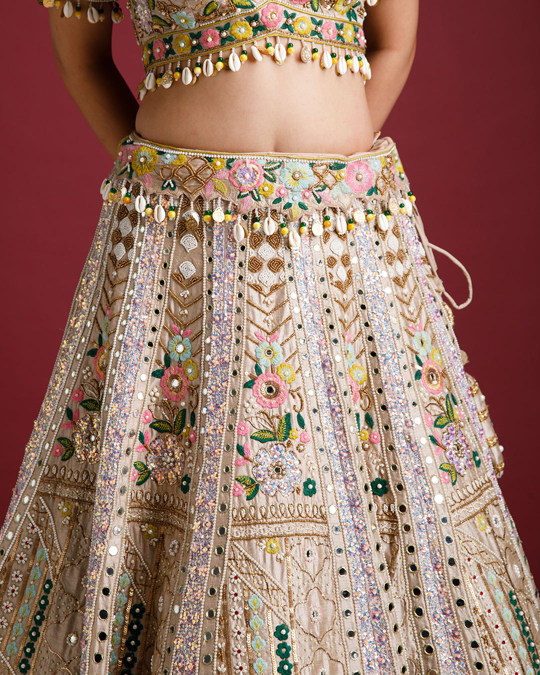 Ivory Silk Lehenga Set - Mokshaa