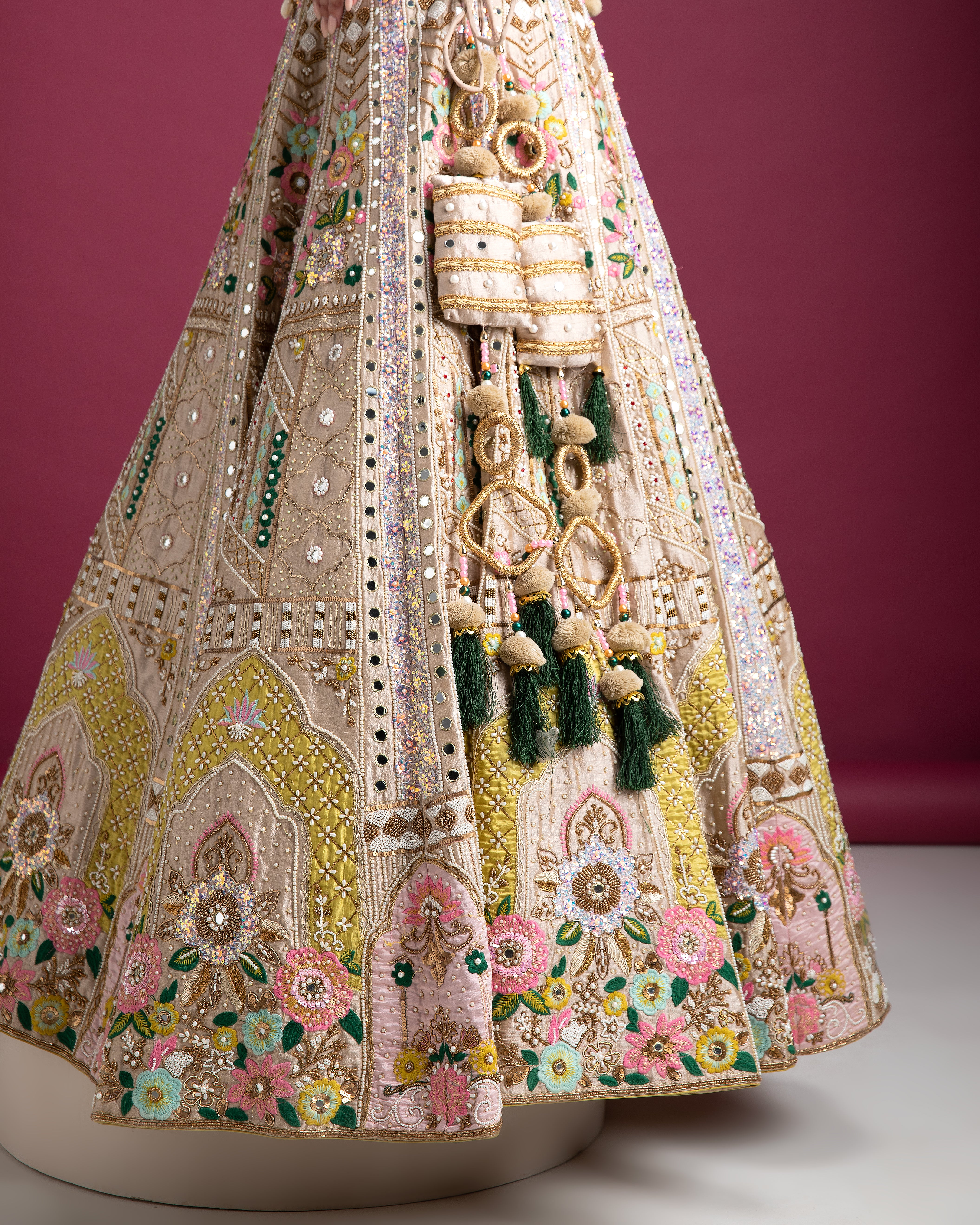 Ivory Silk Lehenga Set - Mokshaa